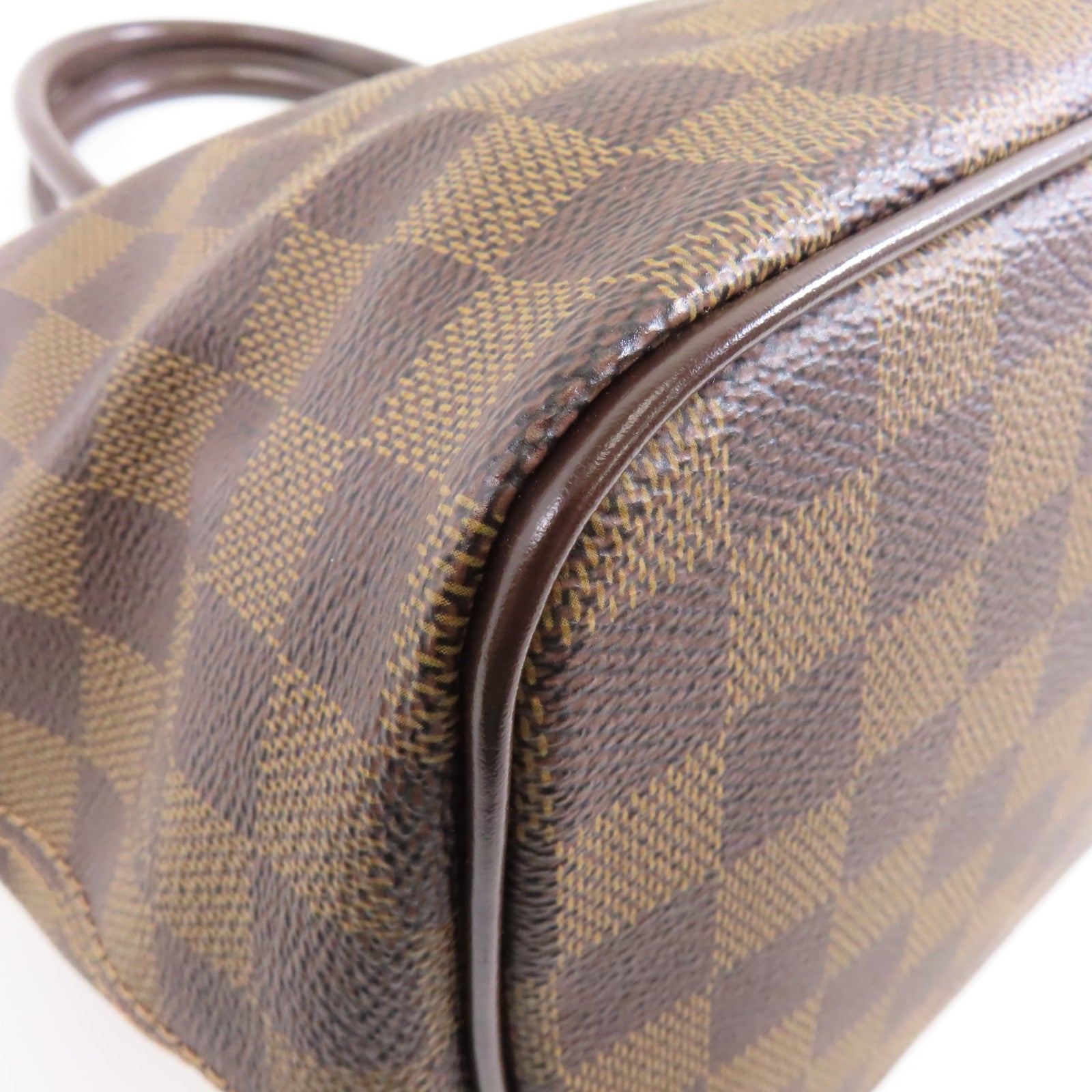 LOUIS VUITTON Damier Saleya PM金扣手挽袋啡色