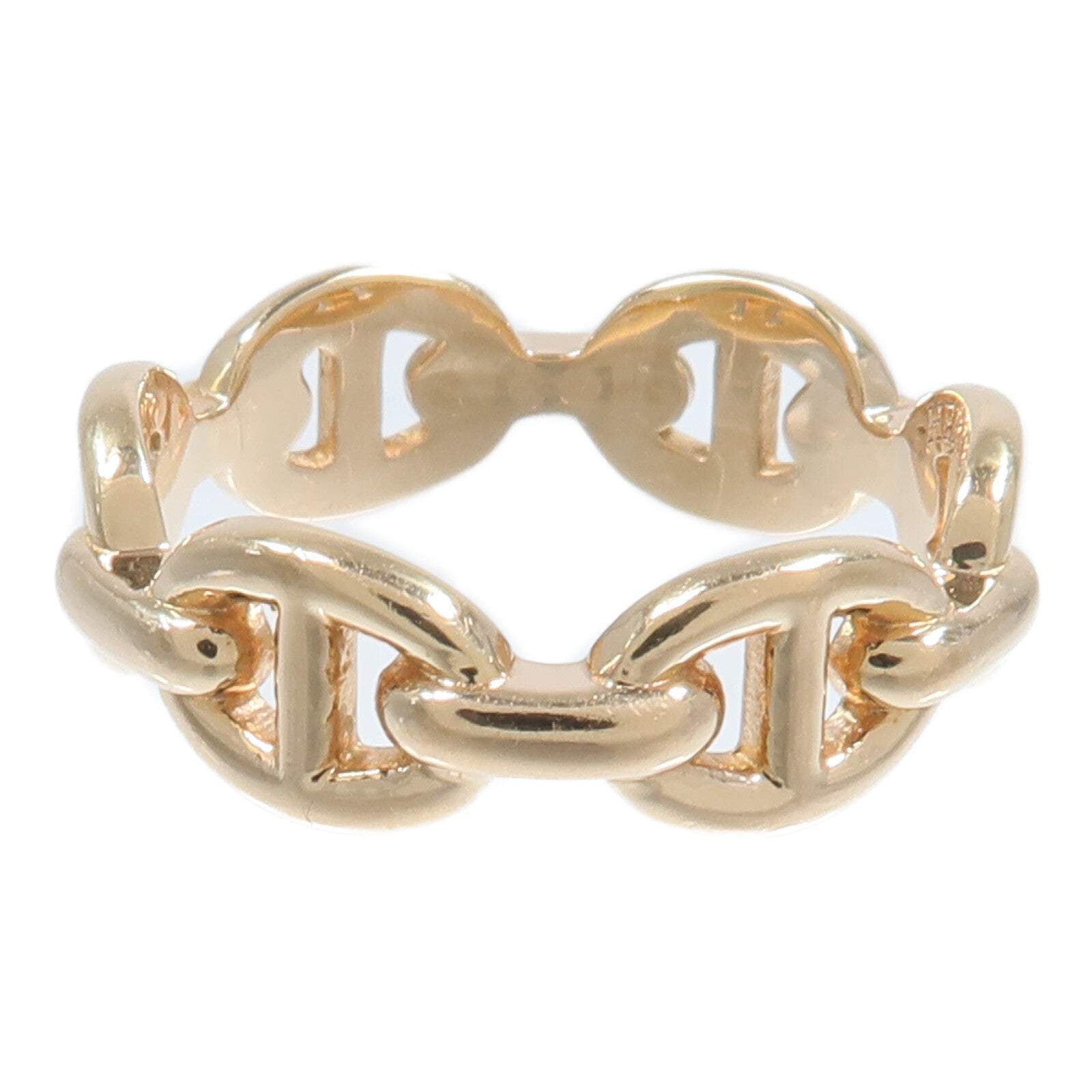 HERMES 18K玫瑰金Chaine d'ancre Enchainee Ring戒指