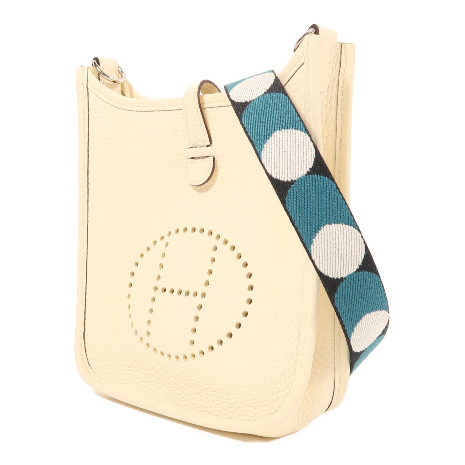 HERMES Clemence皮革Evelyne TPM銀扣肩背袋Nata