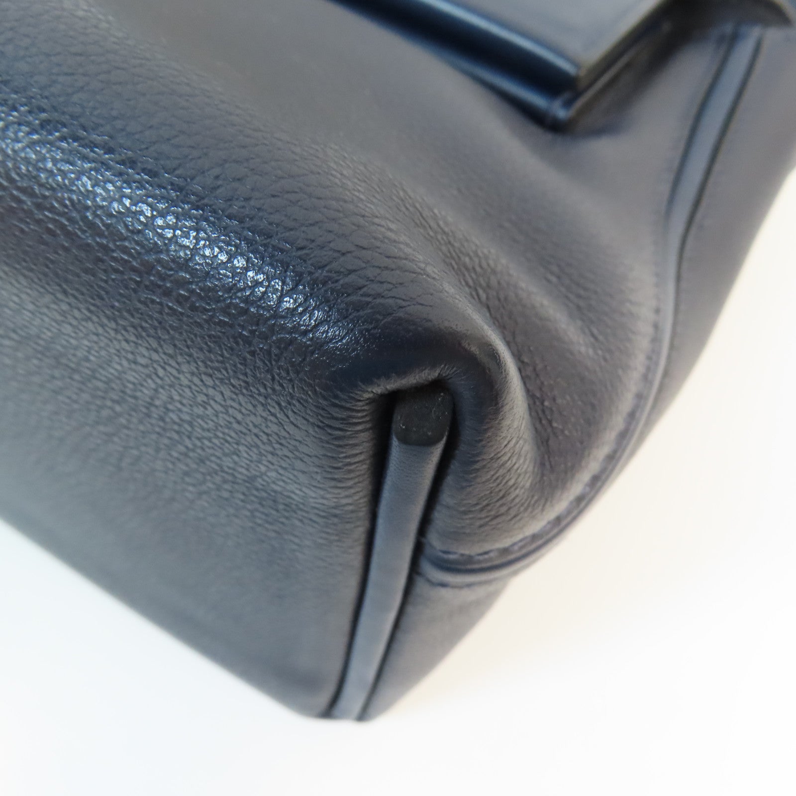 HERMES Evercolor皮革Mini 24/24金扣手挽肩背兩用袋Bleu Nuit