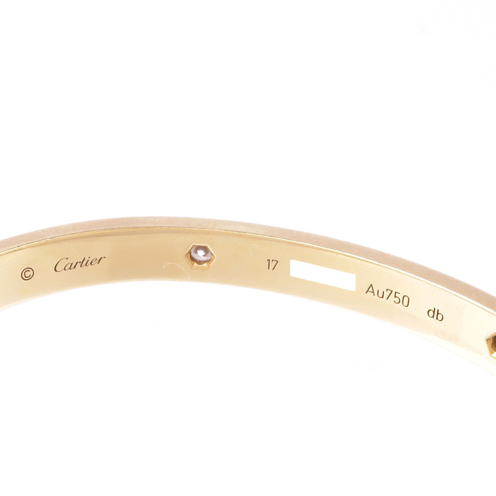 CARTIER 18K黃金Love Bracelet 4 Diamonds鑽石手鐲Cartier#17