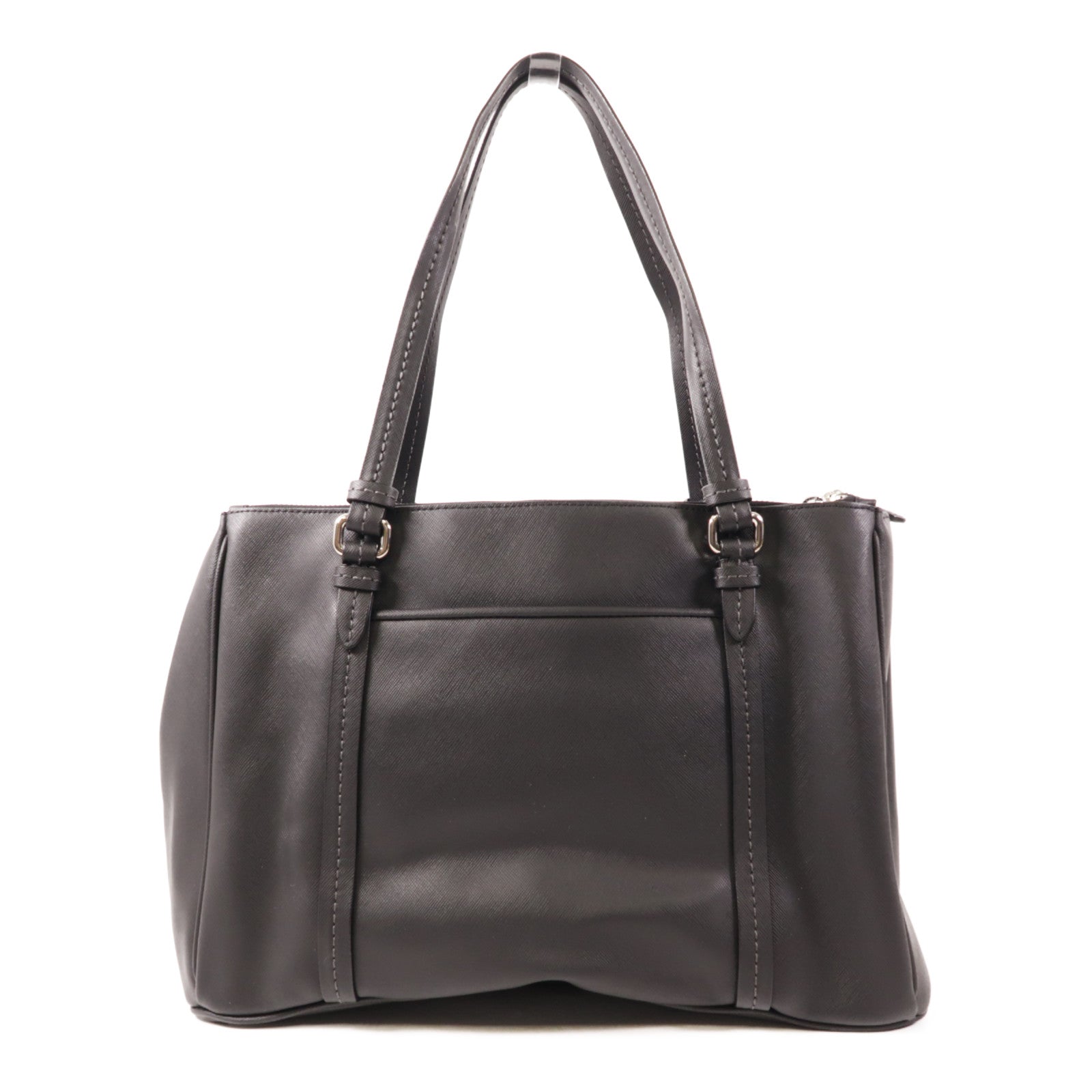 COACH 皮革Tote Bag銀扣肩背袋