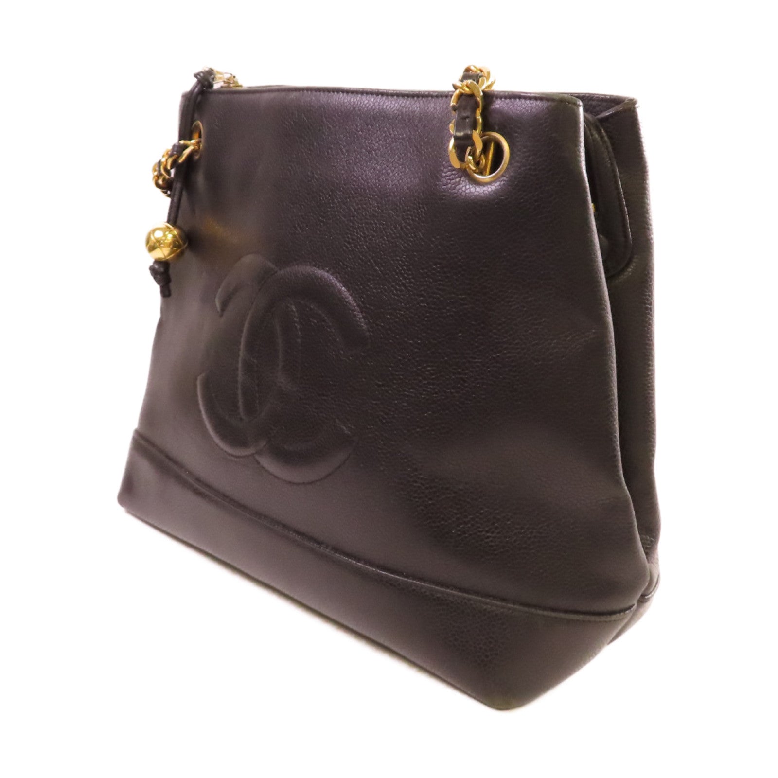 CHANEL 【激減優惠】Caviar皮革Vintage Shoulder Bag金扣肩背袋黑色