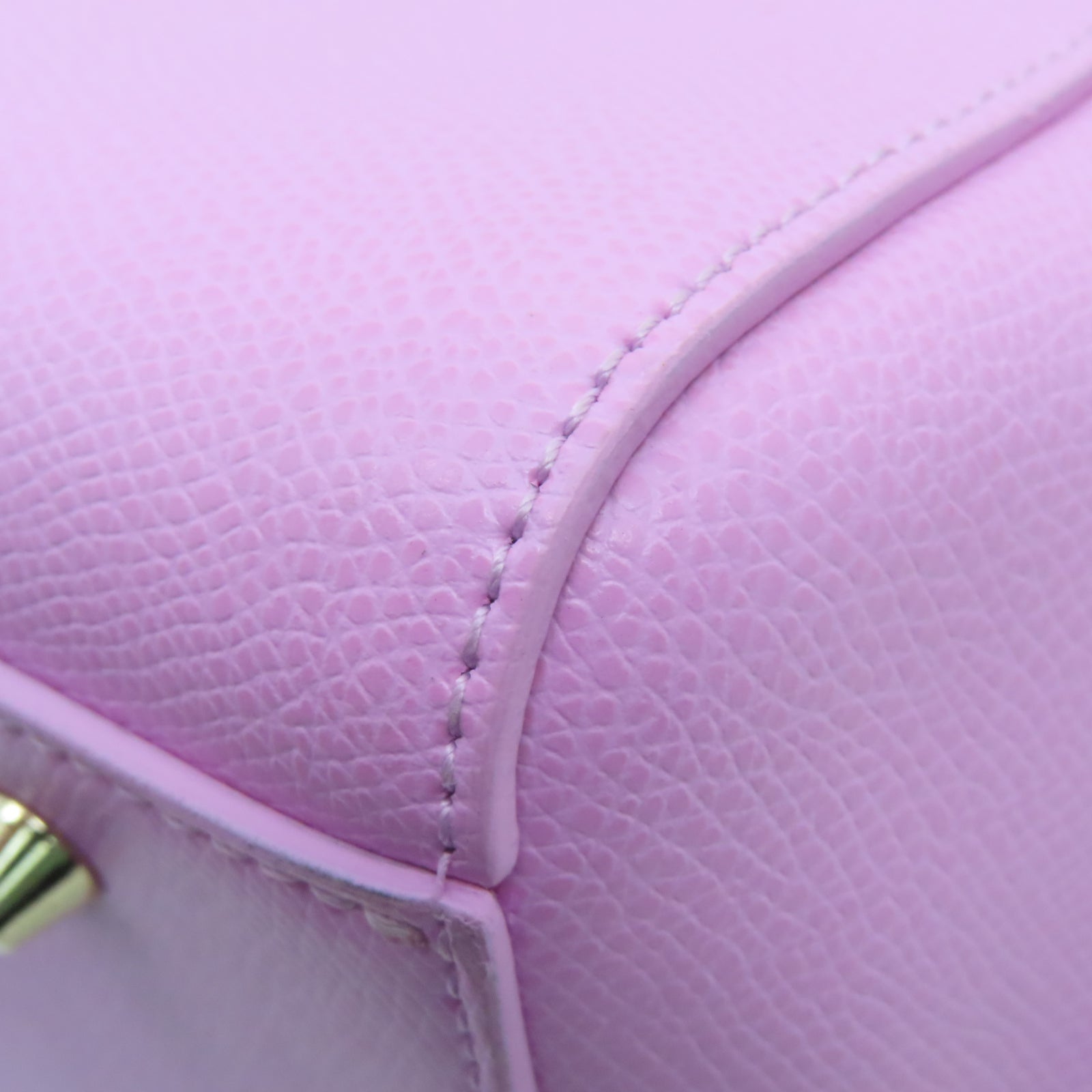 Furla 牛皮皮革Shoulder Bag金扣手挽肩背两用袋粉红色