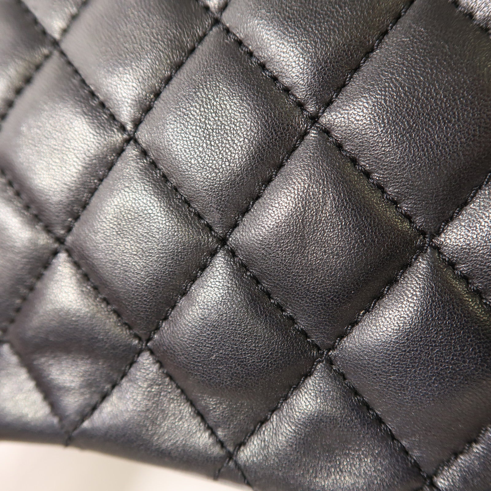 CHANEL CC Boy Vanity Case 2 Way Shoulder Bag Lambskin Leather Black