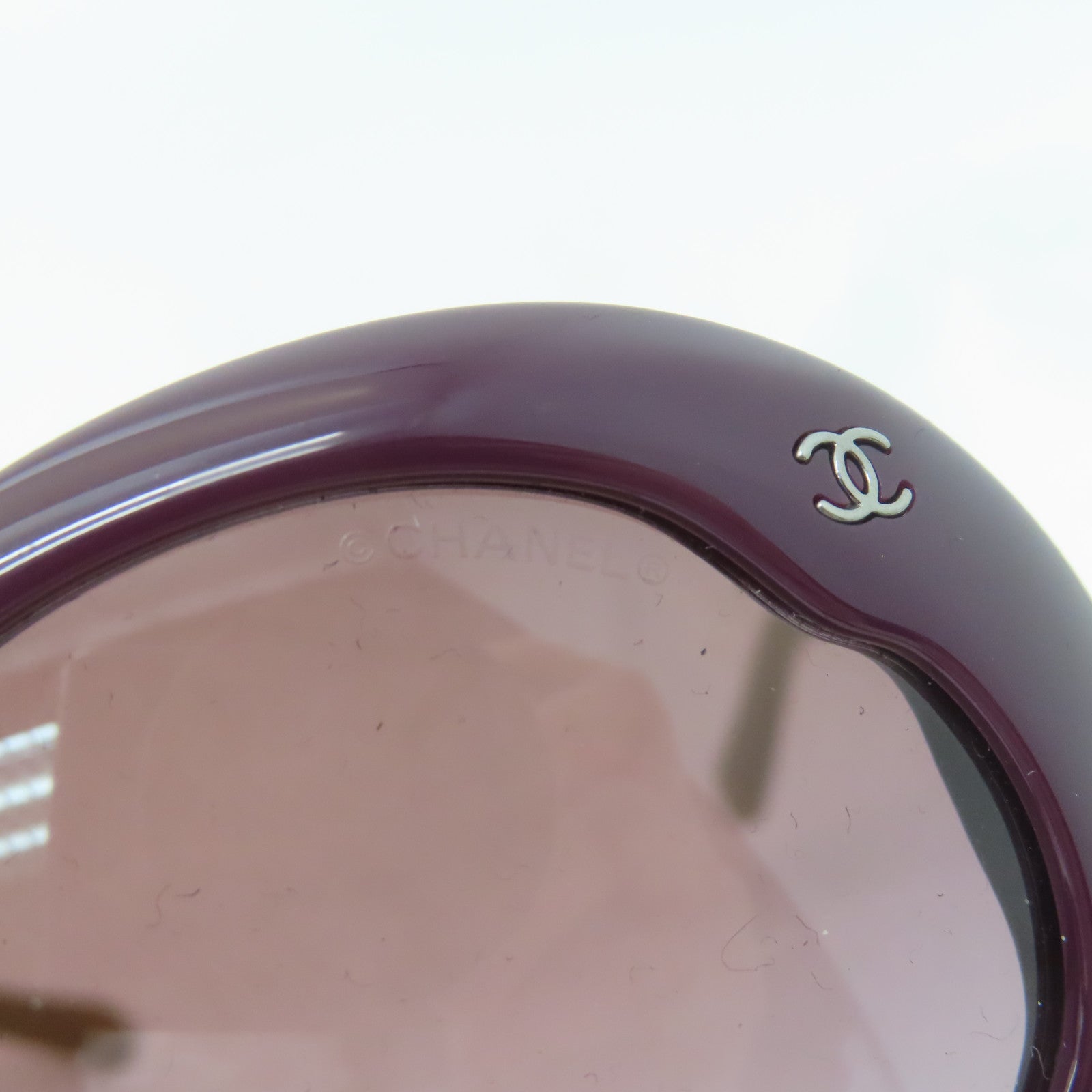 CHANEL 【激減優惠】PVC Sunglasses銀扣太陽眼鏡紫色/芥末色