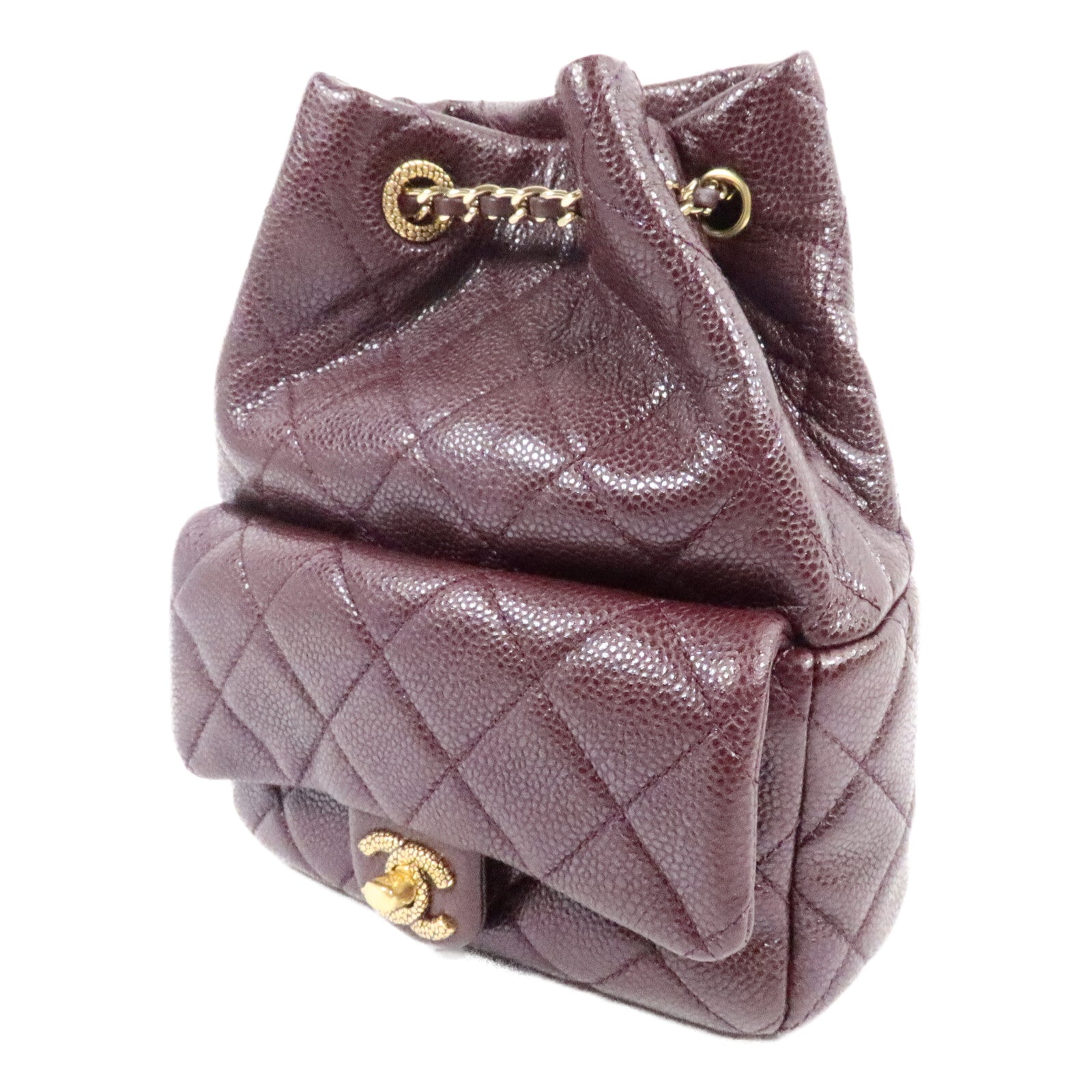 CHANEL 牛皮皮革Backpack鏈帶背包