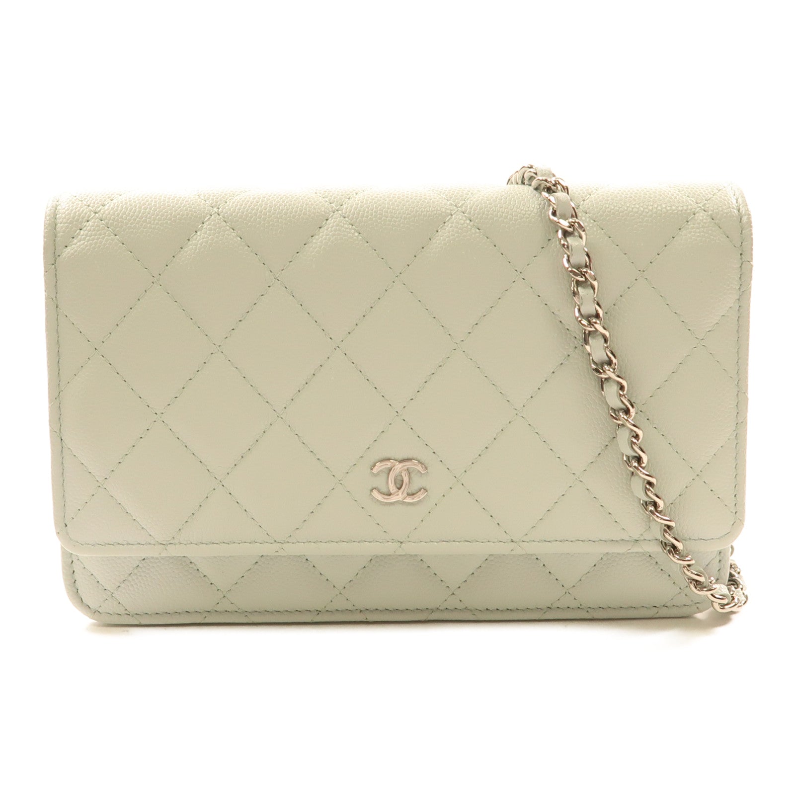 CHANEL 牛皮皮革Wallet On Chain銀扣鏈帶肩背袋
