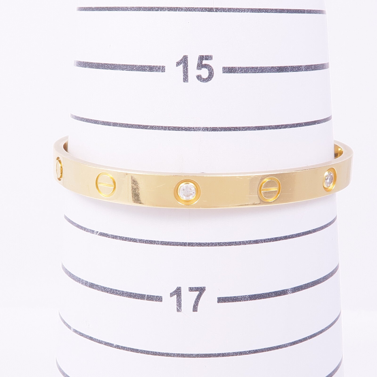 CARTIER 18K黃金Love Bracelet 4 Diamonds鑽石手鐲Cartier#17