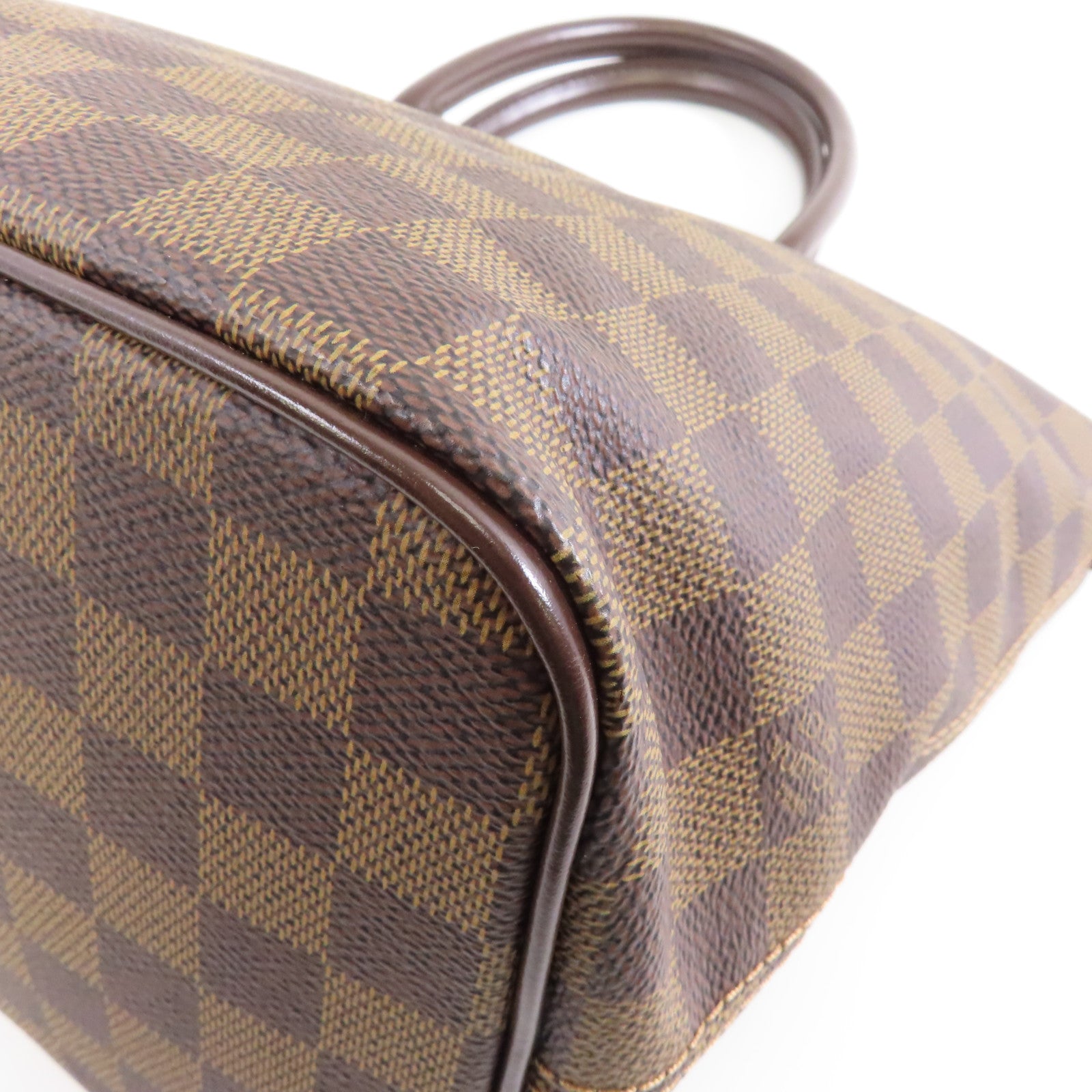 LOUIS VUITTON Damier Saleya PM金扣手挽袋啡色