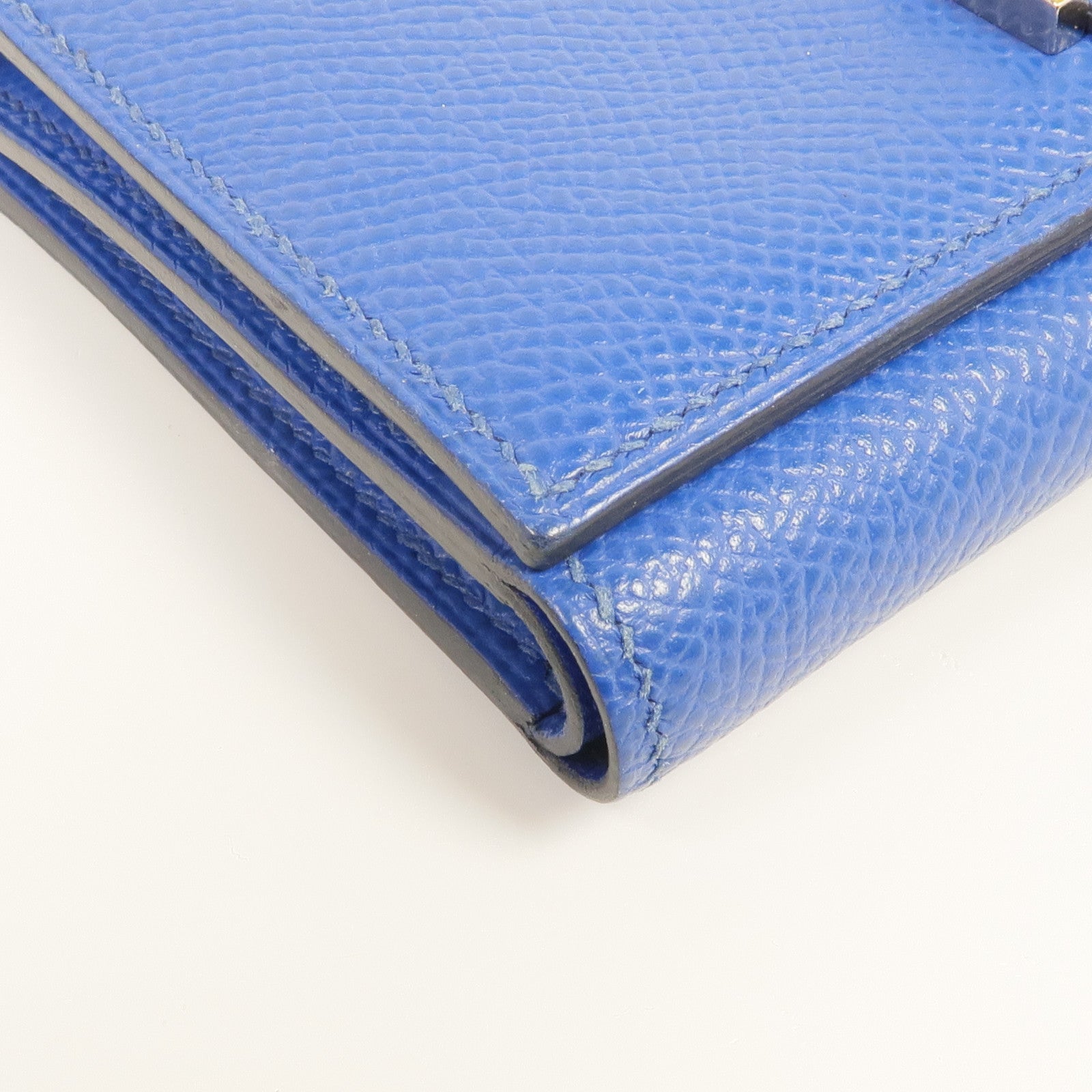 HERMES Epsom皮革Bearn Verso Wallet銀扣錢包Bleu Saphir