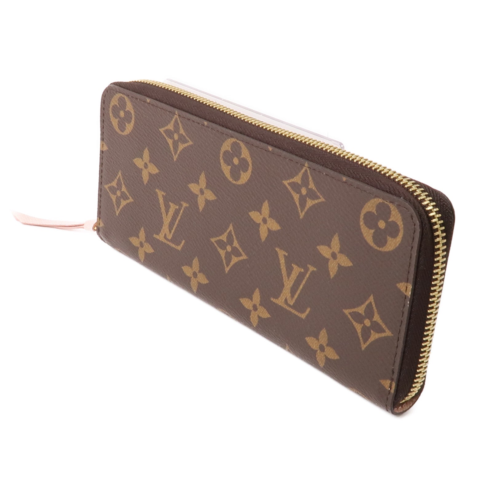 LOUIS VUITTON Monogram Clemence金扣長錢包棕色