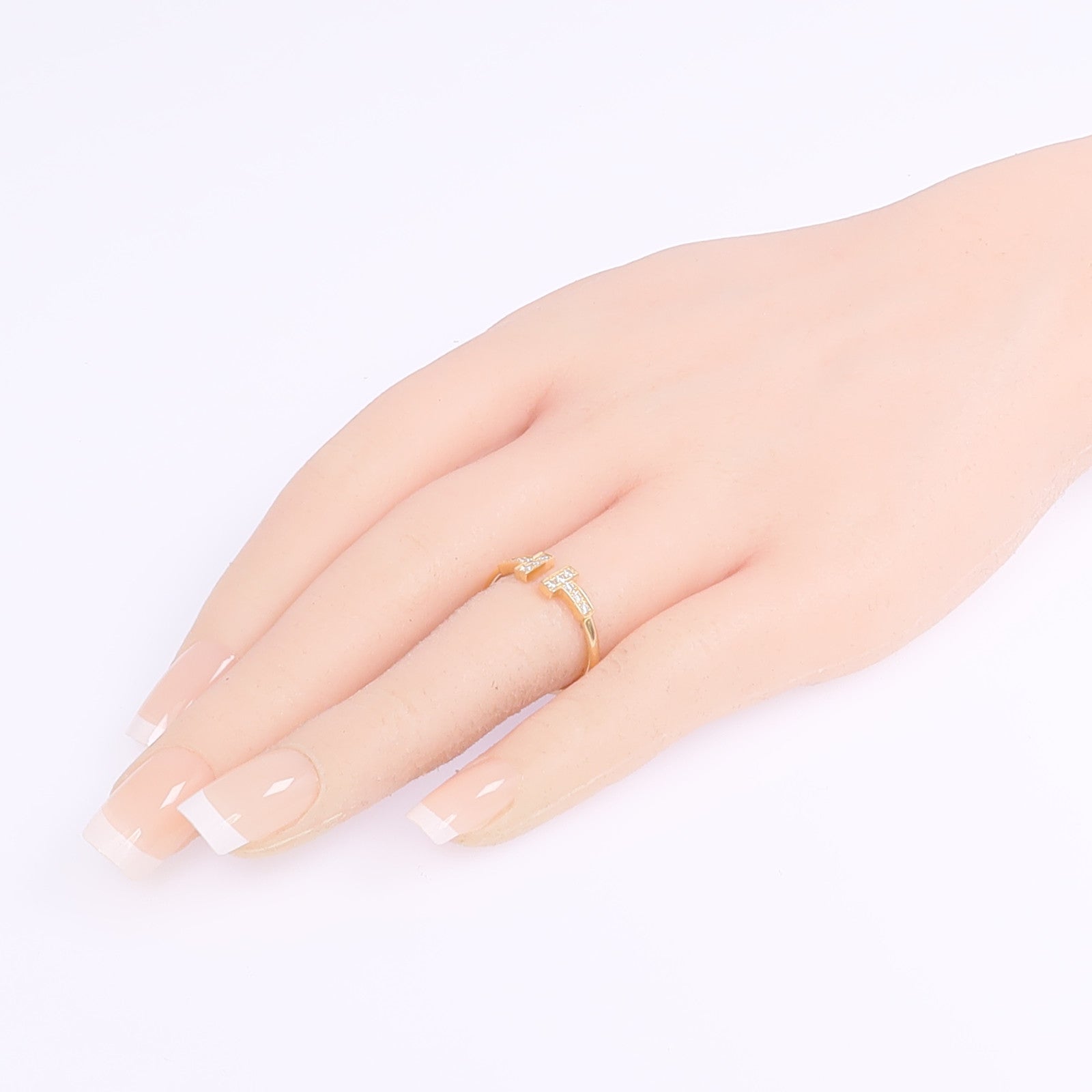 TIFFANY＆CO 【激減優惠】18K玫瑰金T Diamond Wire Ring鑽石戒指US#6.75