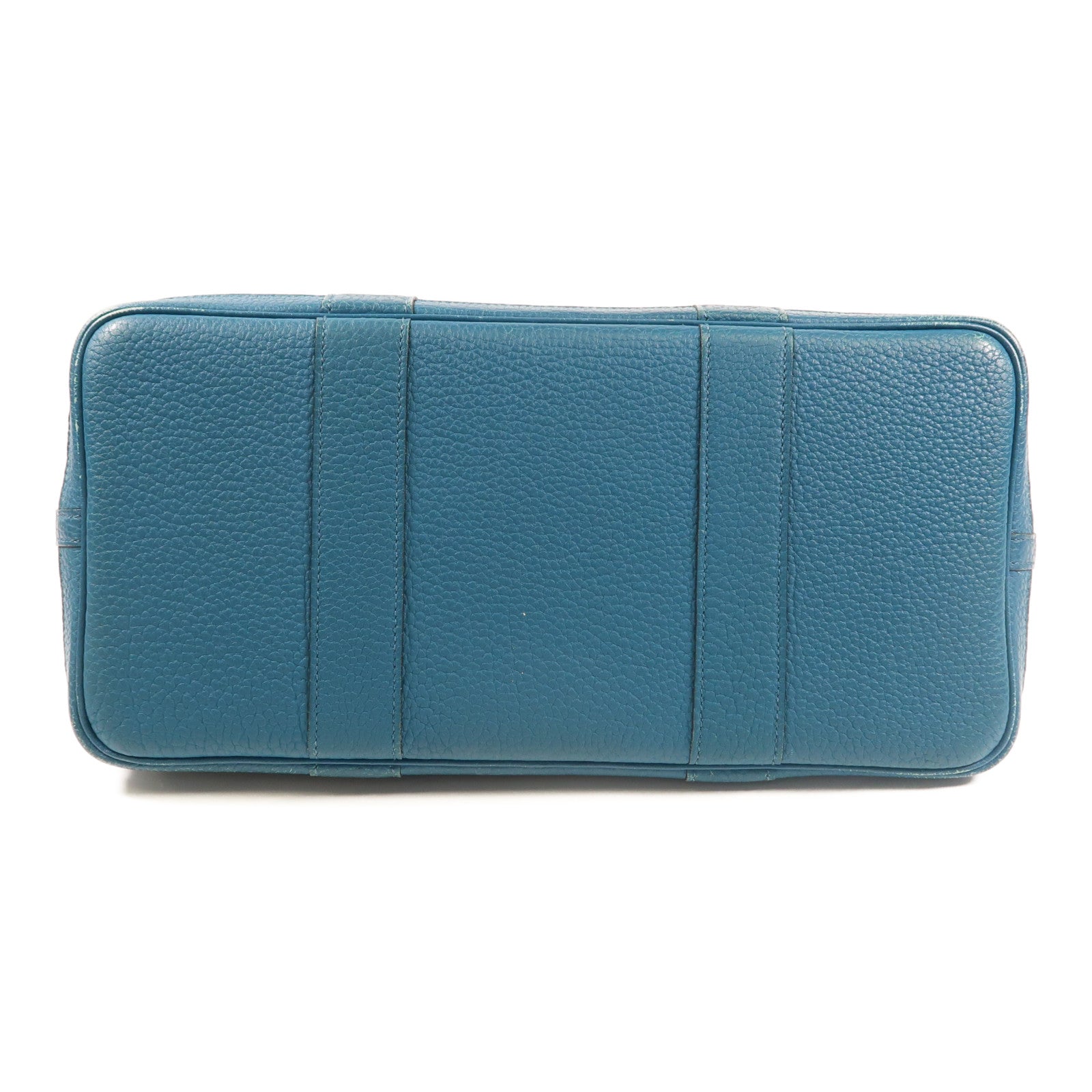 HERMES【激減優惠】 Negonda皮革Garden Party PM銀扣手挽袋Cobalt