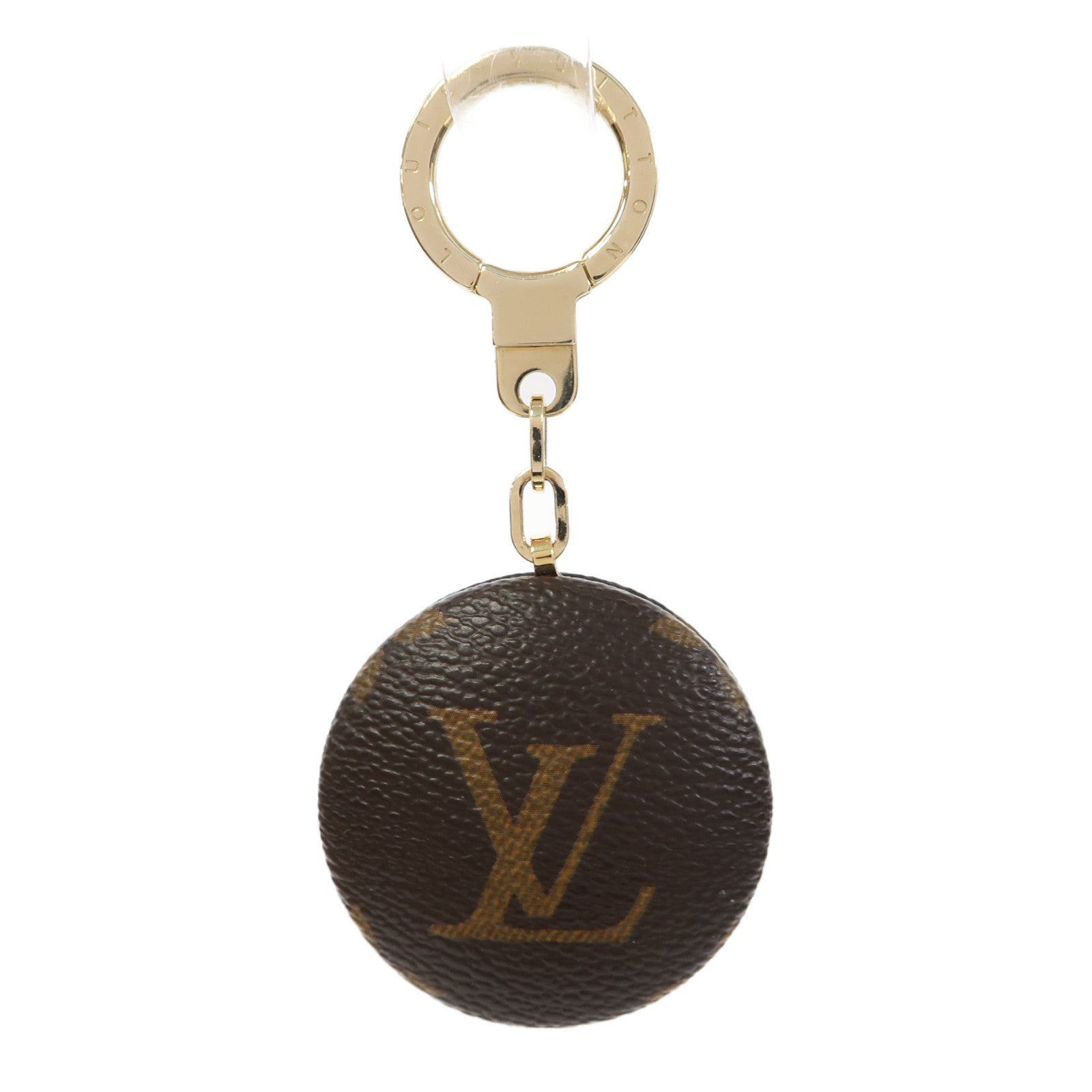 LOUIS VUITTON Monogram Astropill金扣鎖匙扣啡色