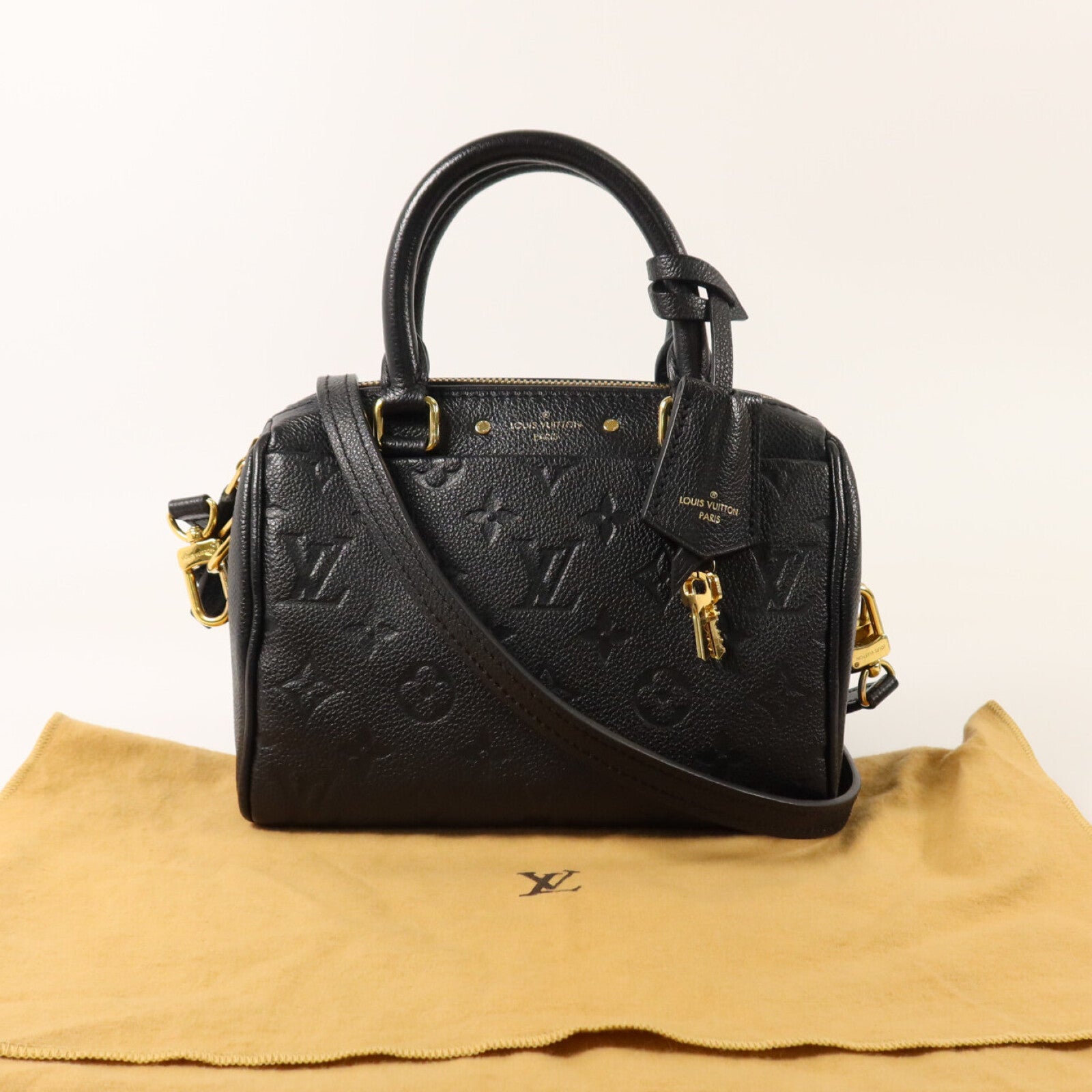LOUIS VUITTON Monogram Empreinte Speedy Bandouliere 20金扣手挽肩背兩用袋