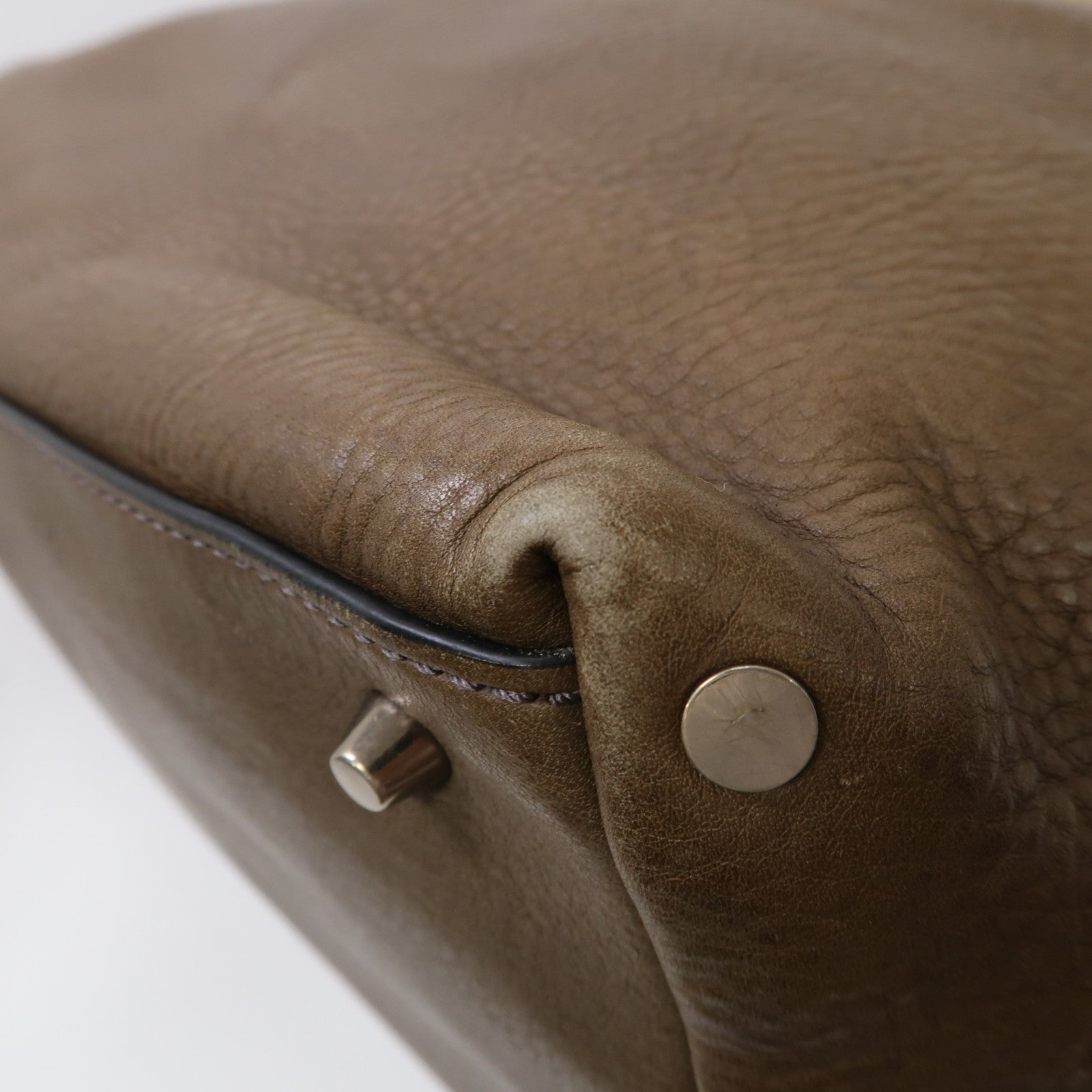 BURBERRY 塗層帆布/皮革Shoulder Bag金扣手挽肩背兩用袋啡色