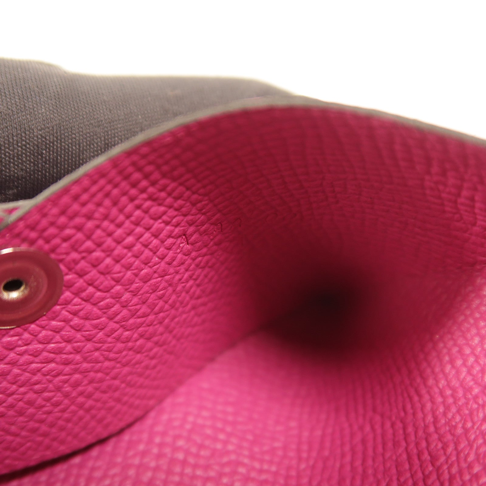 HERMES Epsom皮革Calvi卡片套Rose Pourpre