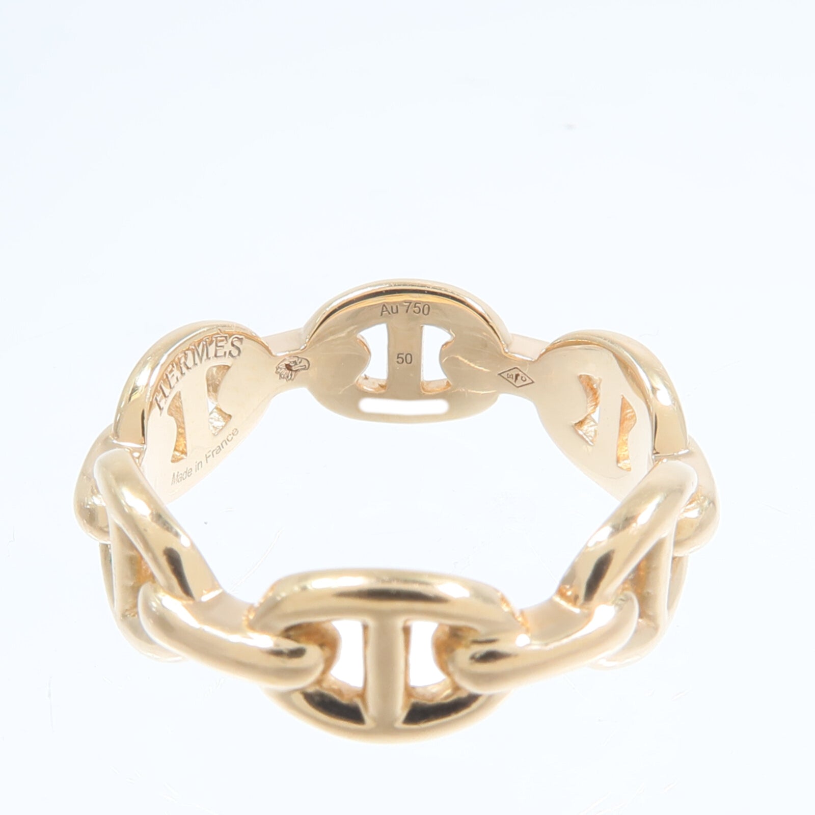 HERMES 18K玫瑰金Chaine d'ancre Enchainee Ring戒指