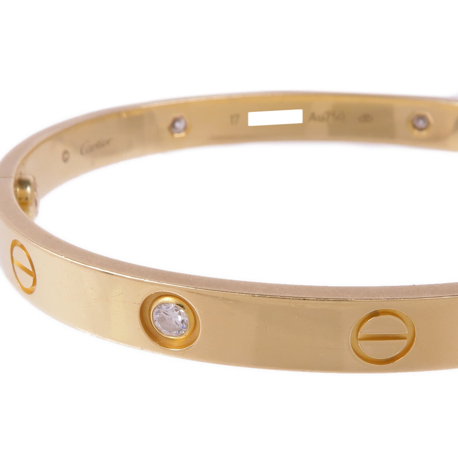 CARTIER 18K黃金Love Bracelet 4 Diamonds鑽石手鐲Cartier#17