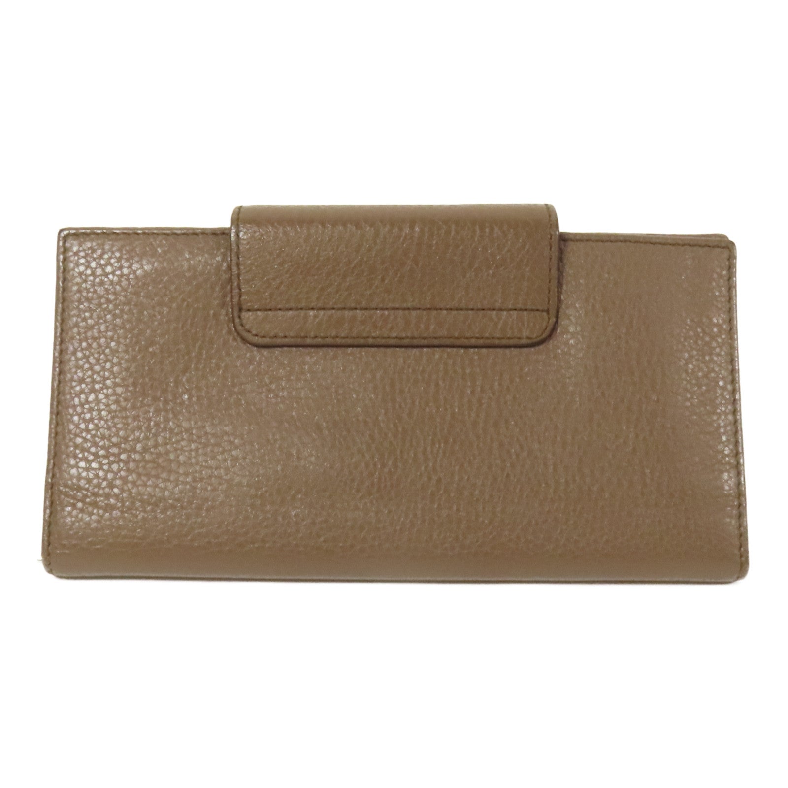 Salvatore Ferragamo 【激減優惠】牛皮皮革Long Bifold Wallet銀扣長錢包