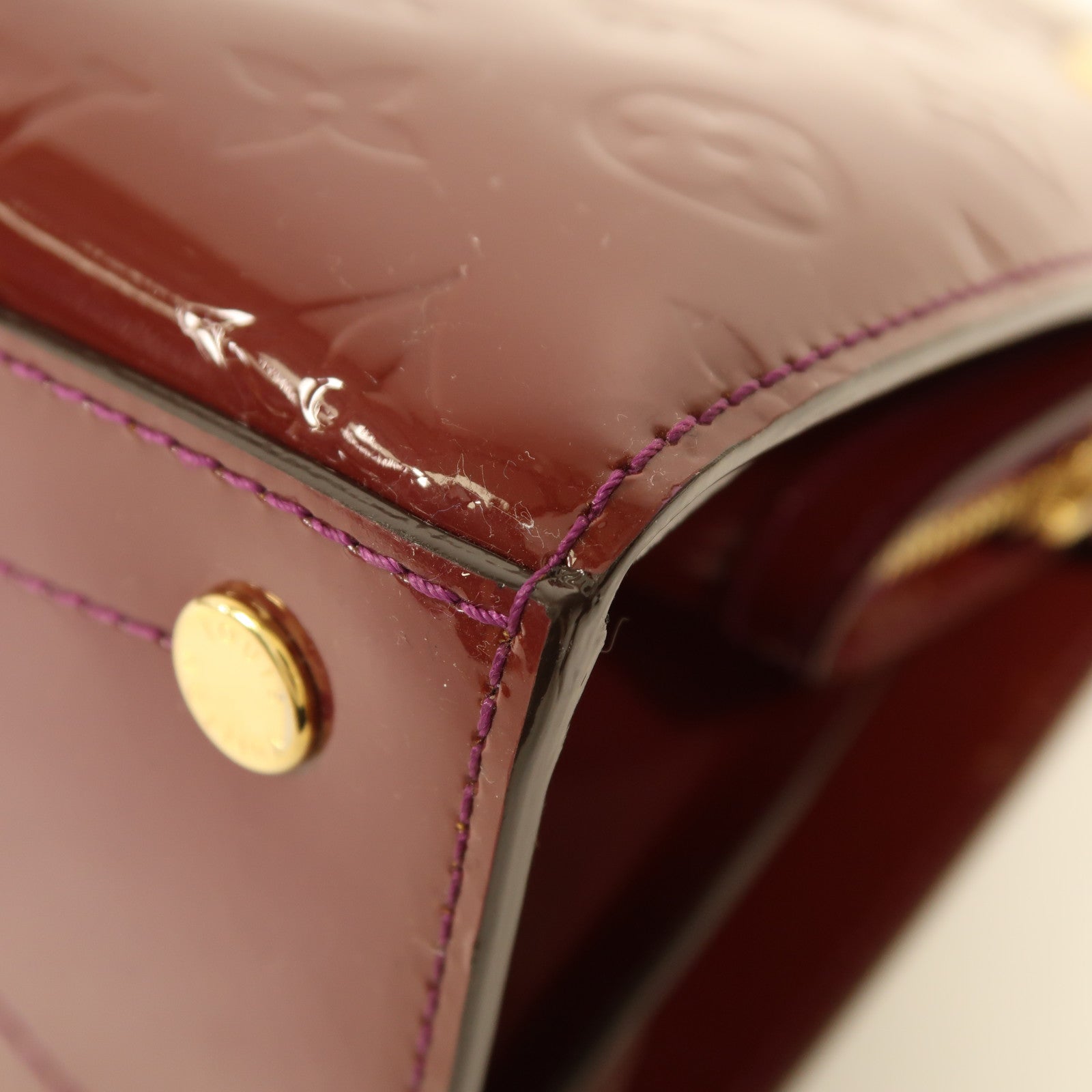 LOUIS VUITTON Vernis Virginia MM金扣鏈帶肩背袋