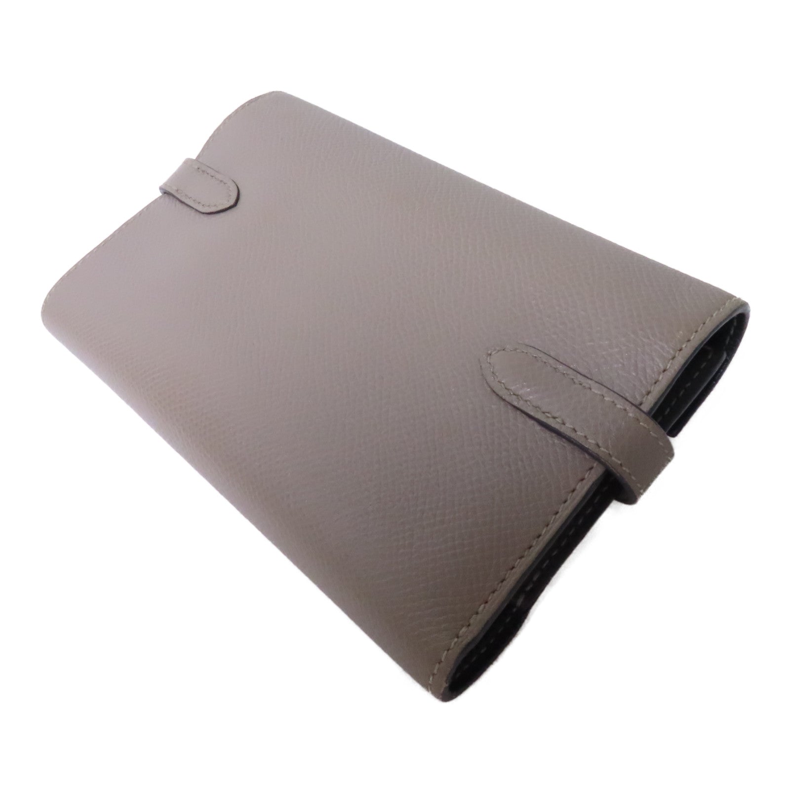 HERMES 【激減優惠】Epsom皮革Kelly Compact Wallet銀扣錢包啡色