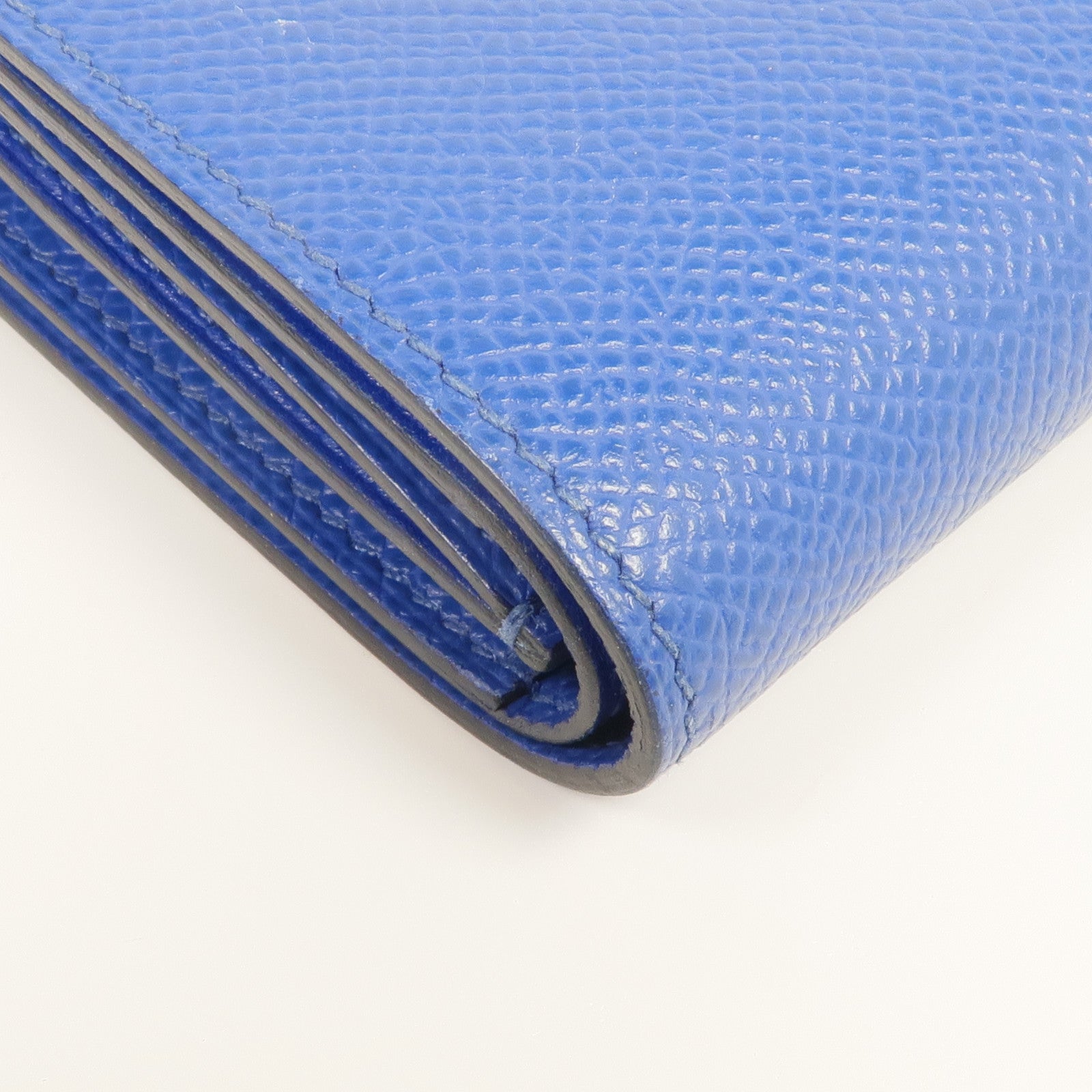 HERMES Epsom皮革Bearn Verso Wallet銀扣錢包Bleu Saphir