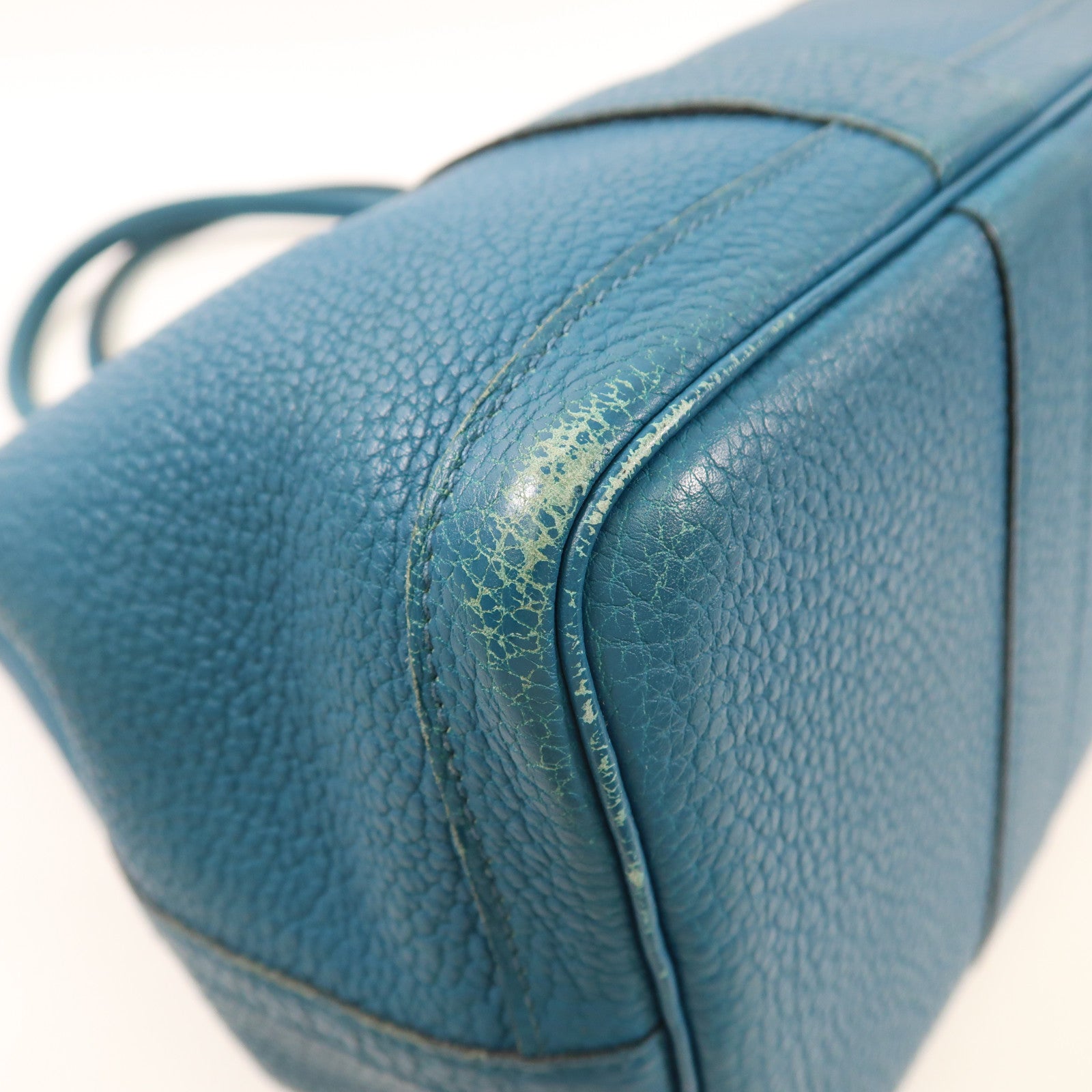 HERMES【激減優惠】 Negonda皮革Garden Party PM銀扣手挽袋Cobalt