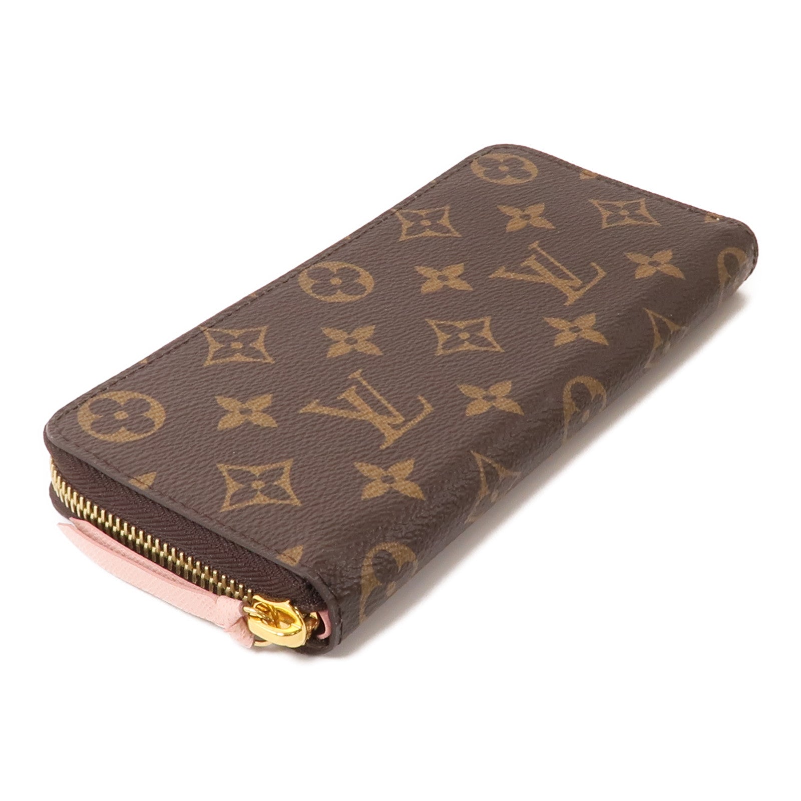 LOUIS VUITTON Monogram Clemence金扣長錢包棕色