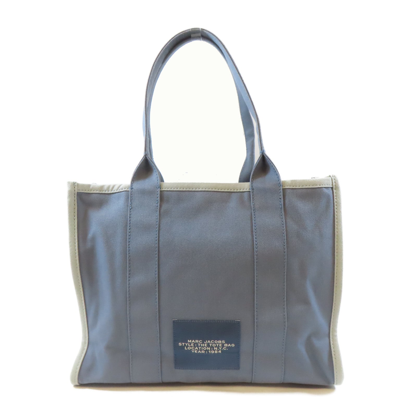 MARC JACOBS 帆布Tote Bag黑扣手挽袋藍色