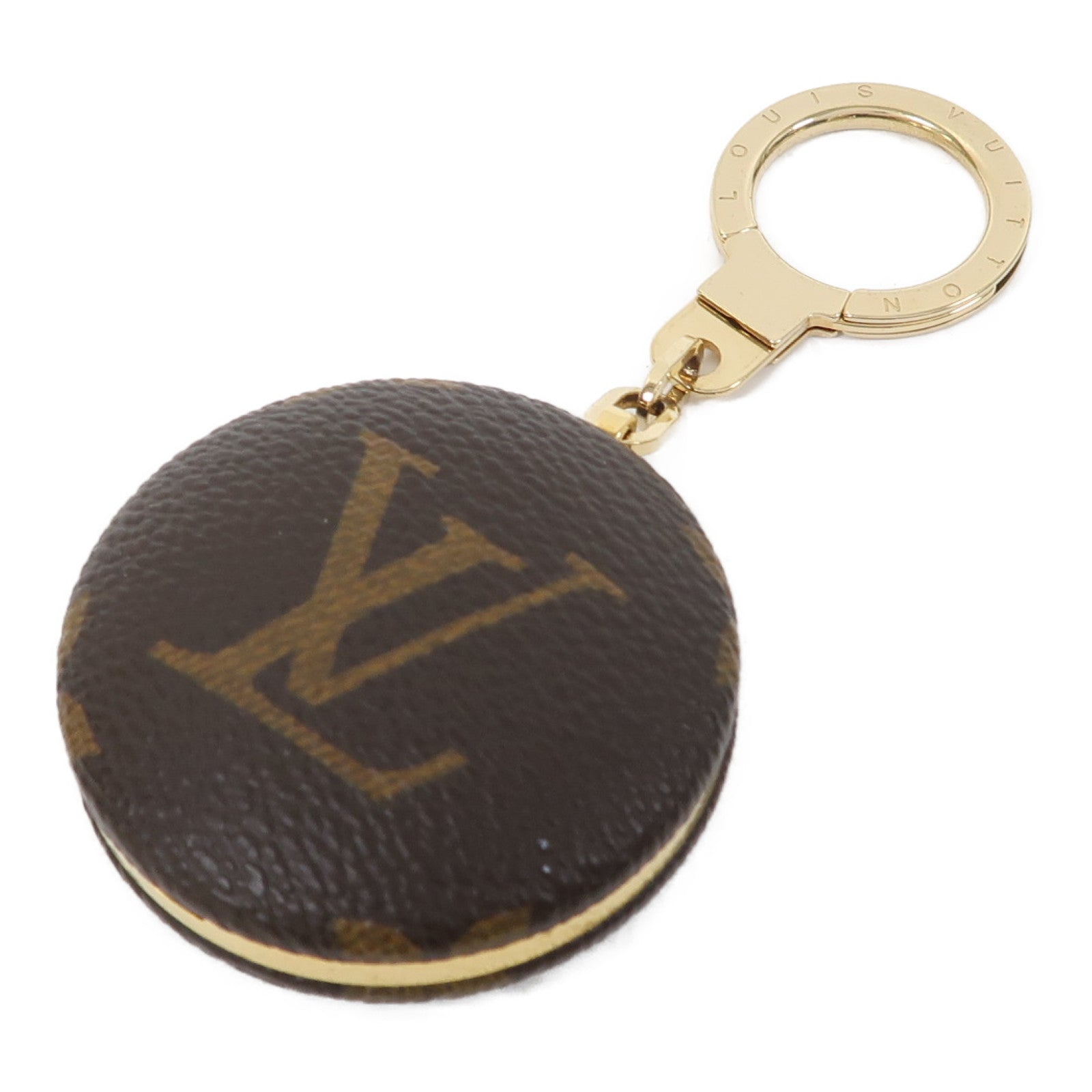 LOUIS VUITTON Monogram Astropill金扣鎖匙扣啡色
