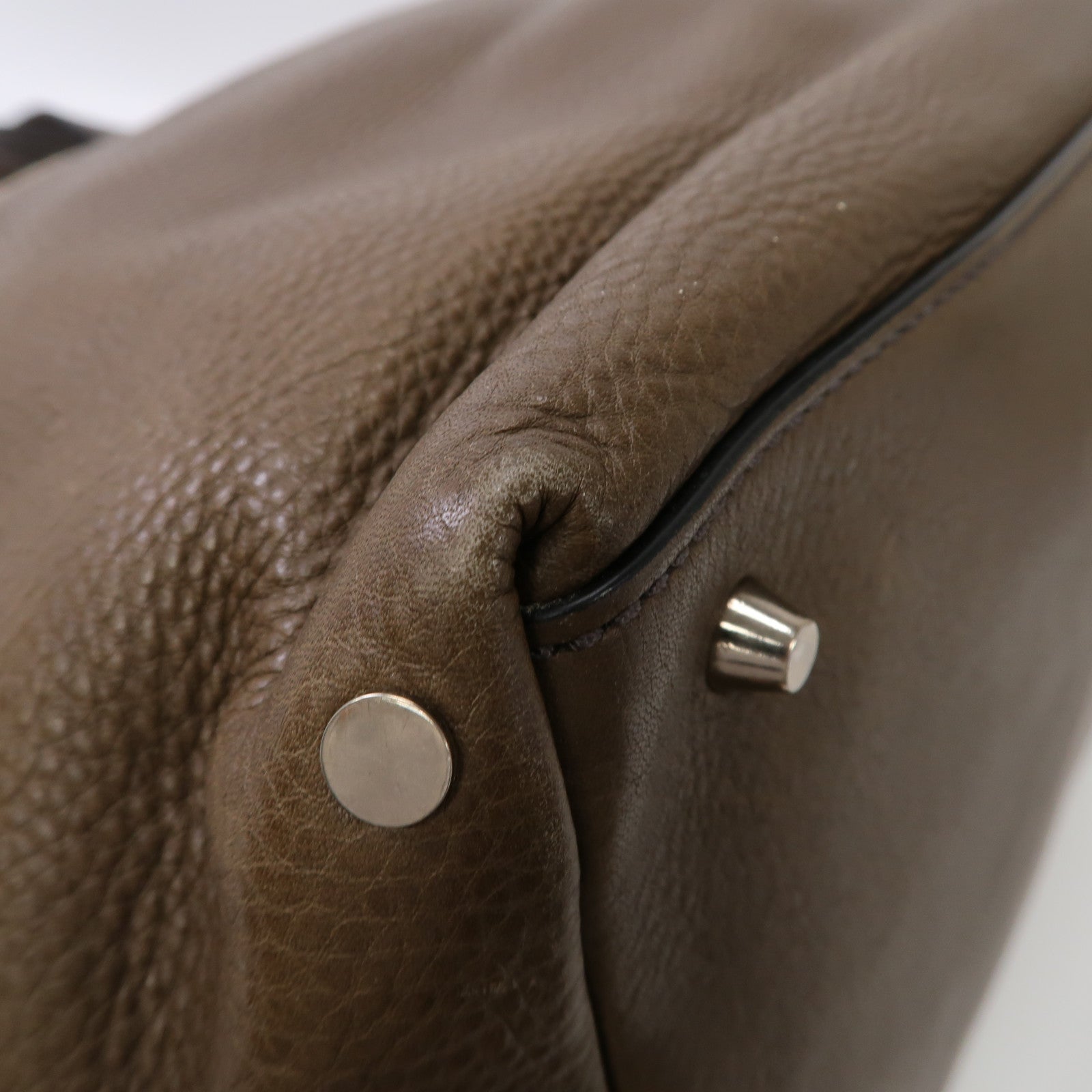 BURBERRY 塗層帆布/皮革Shoulder Bag金扣手挽肩背兩用袋啡色