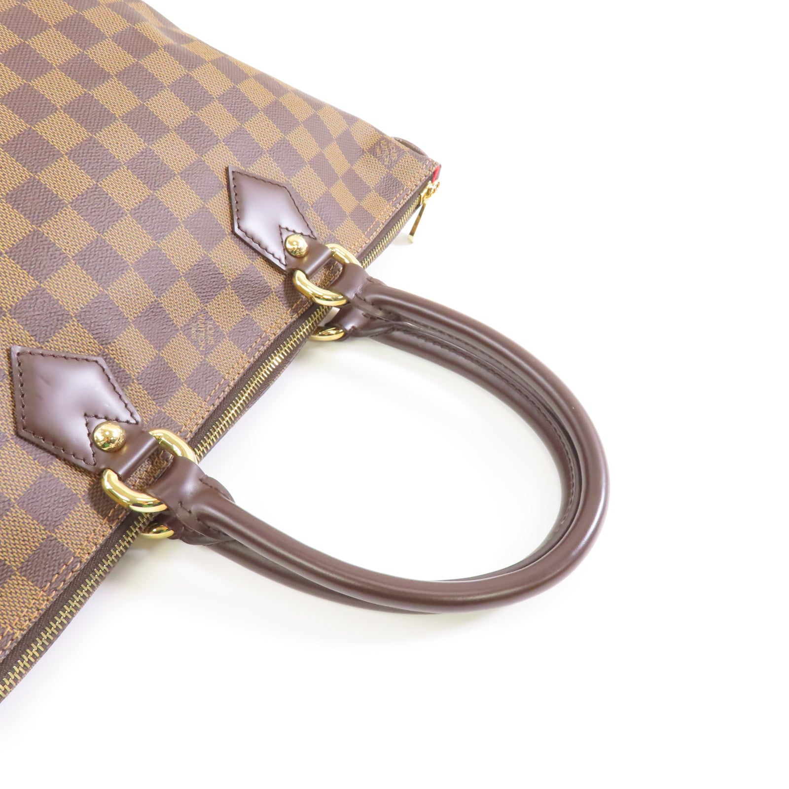 LOUIS VUITTON Damier Saleya PM金扣手挽袋啡色
