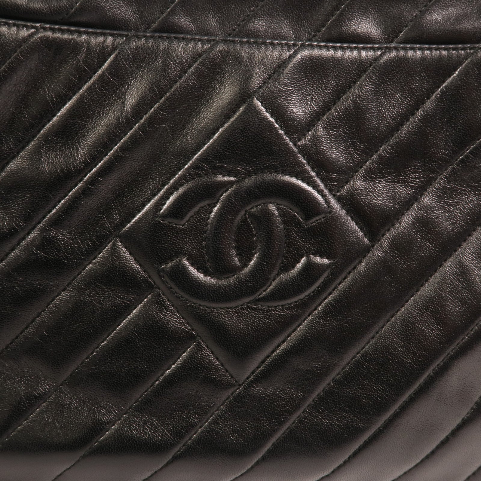 CHANEL 羊皮皮革Vintage Camera Bag金扣鏈帶肩背袋