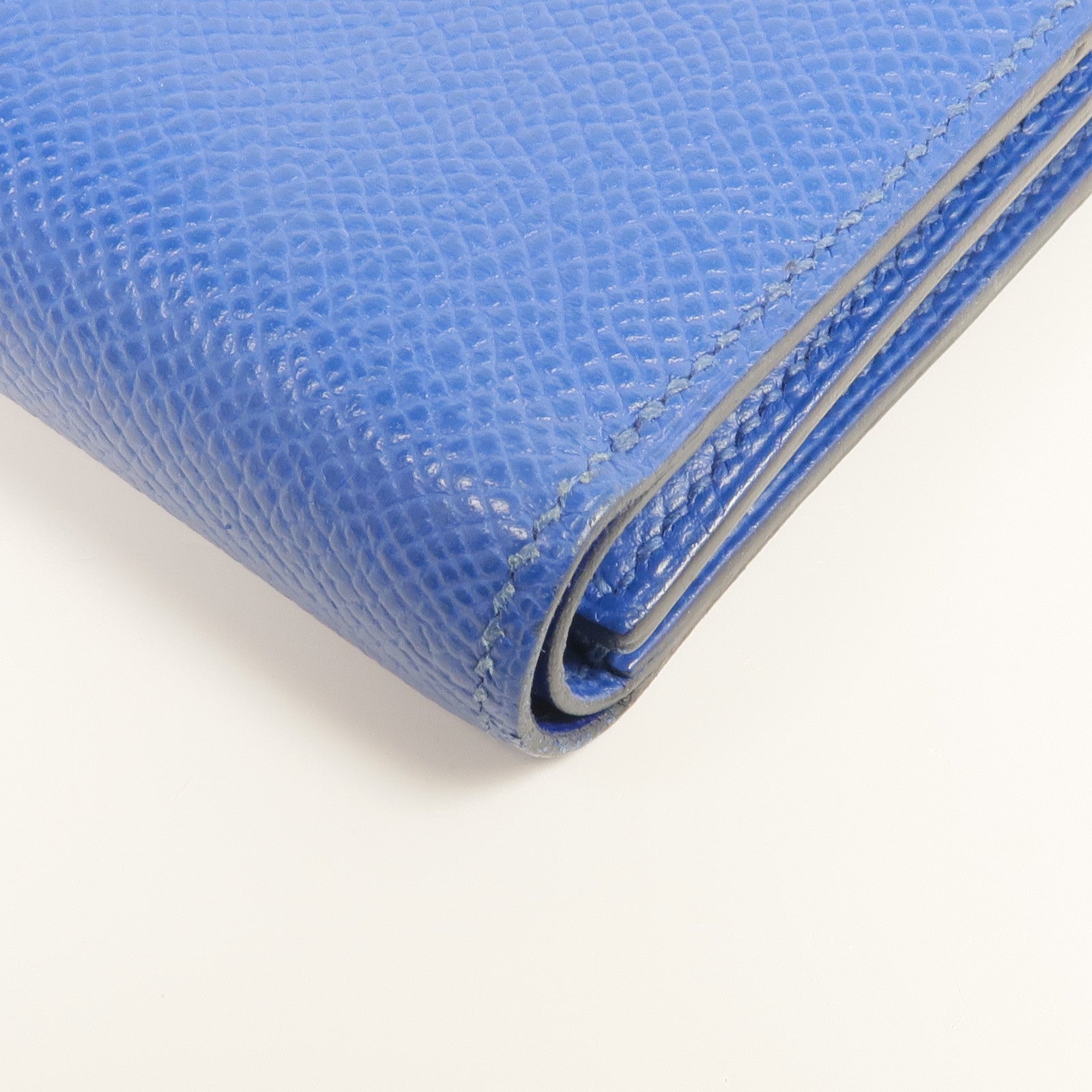 HERMES Epsom皮革Bearn Verso Wallet銀扣錢包Bleu Saphir