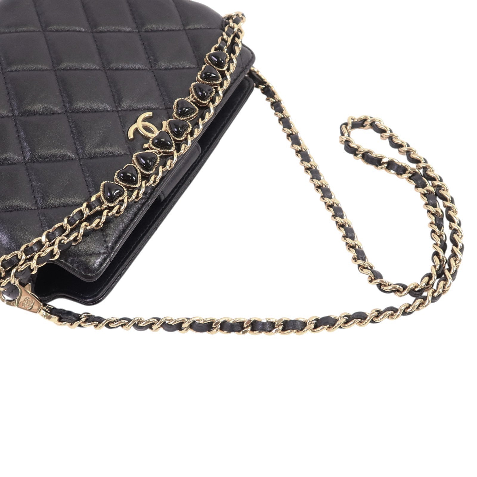 CHANEL 【激減優惠】羊皮皮革Chain Shoulder金扣鏈帶肩背袋
