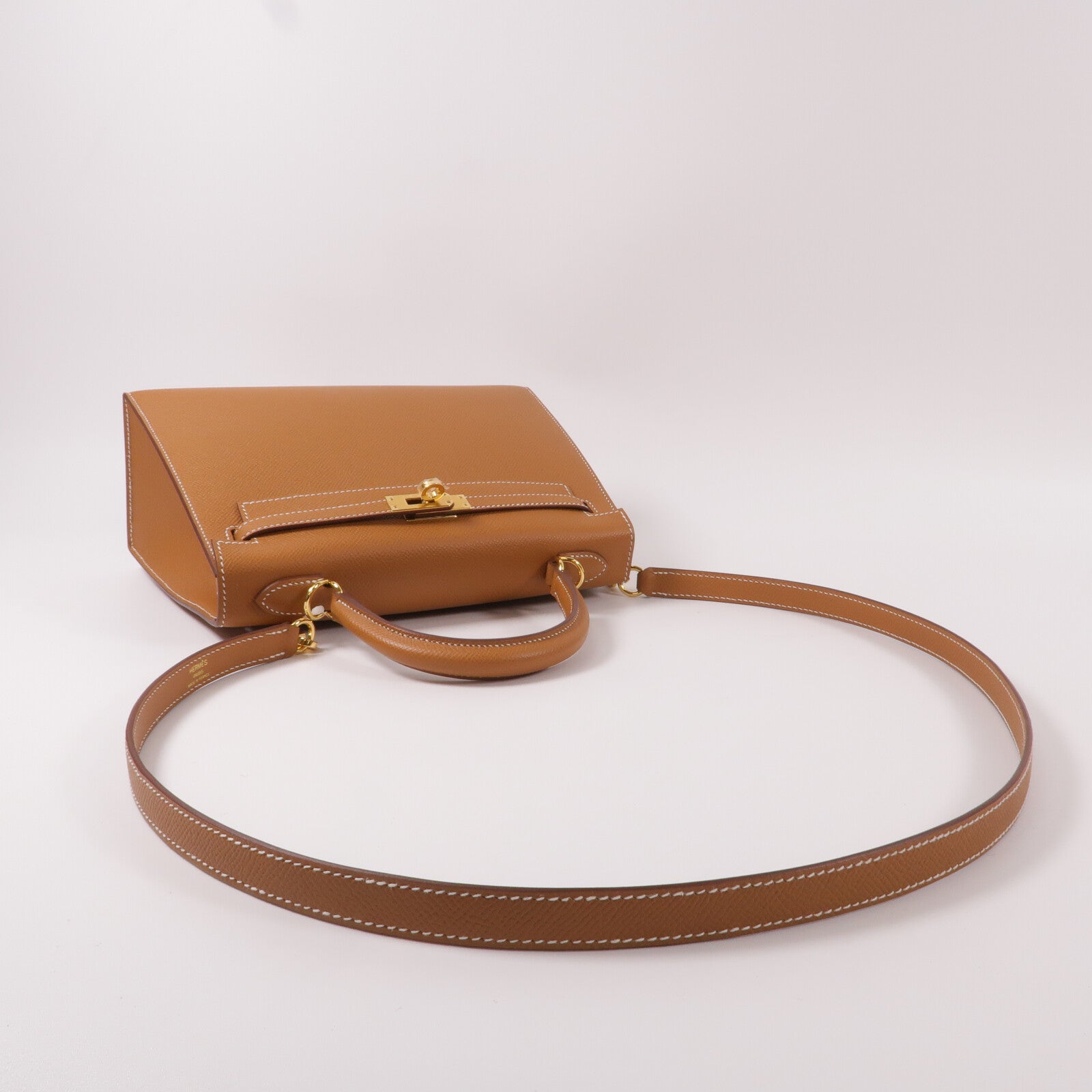 HERMES Epsom皮革Kelly 25手挽肩背兩用袋Gold