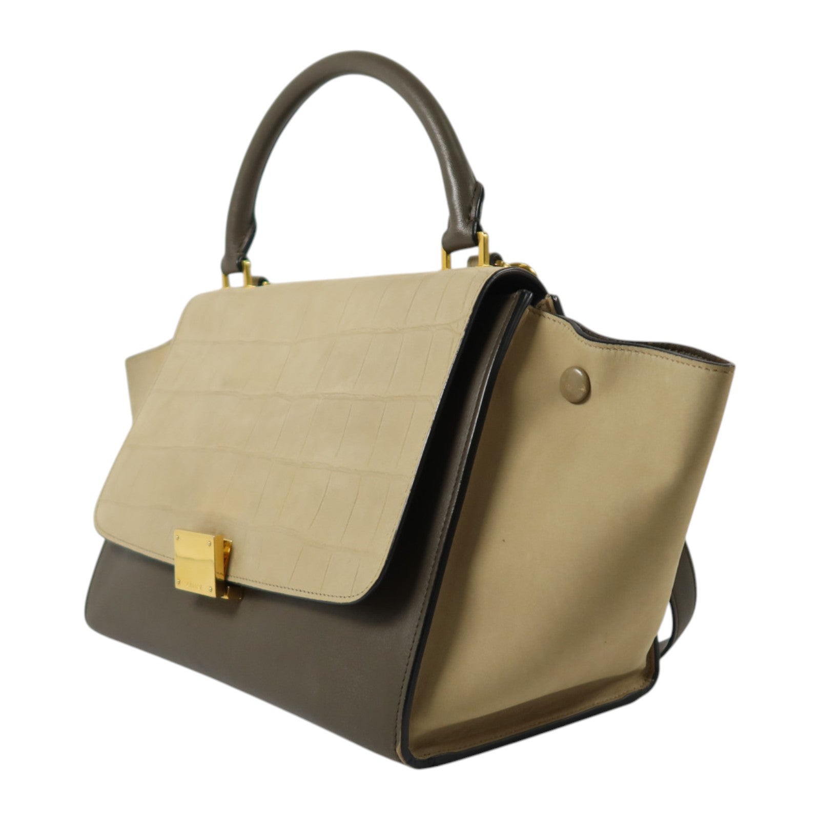 CELINE 牛皮皮革Trapeze金扣手挽肩背兩用袋