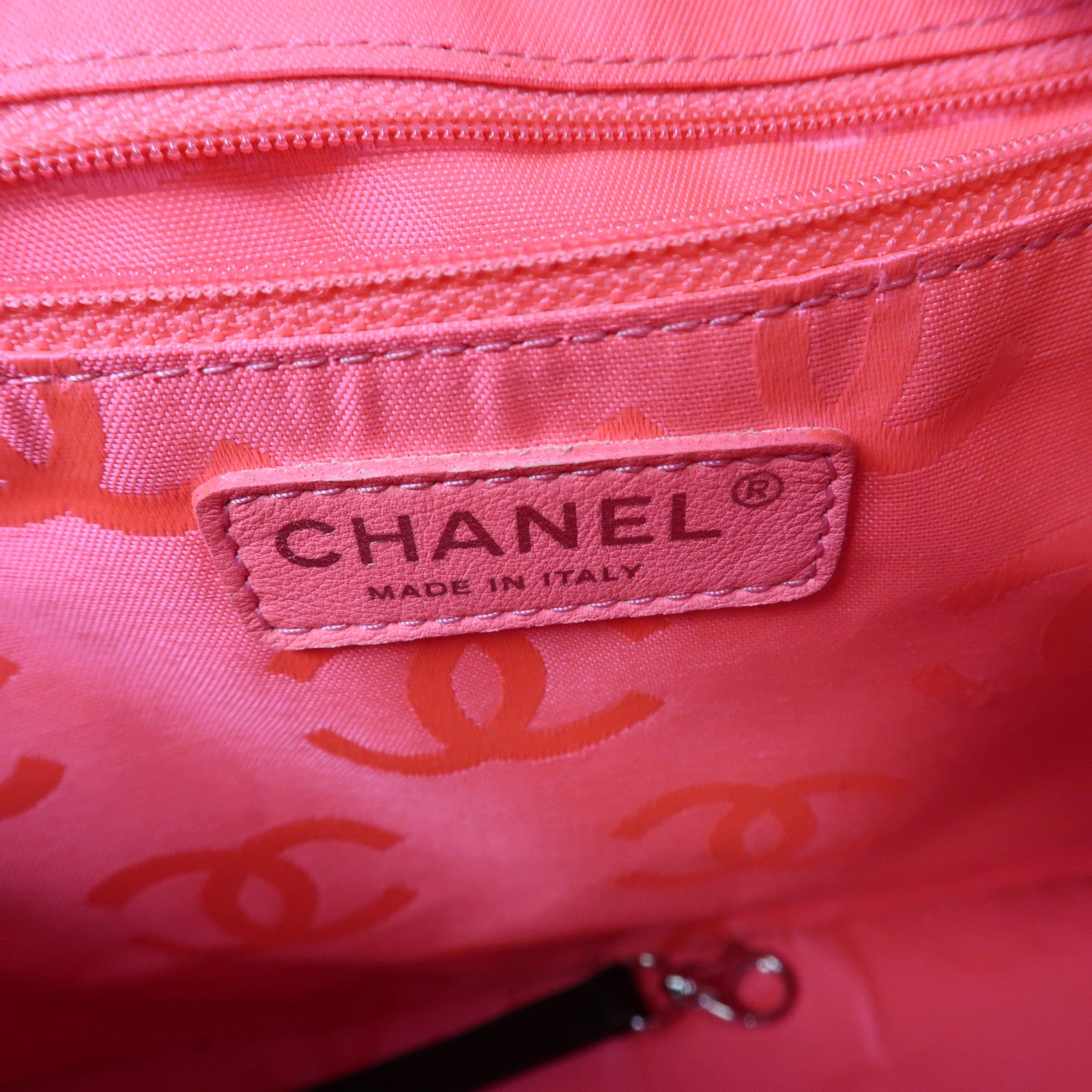 CHANEL 菱格牛皮皮革Cambon Tote bag銀扣手挽袋黑色