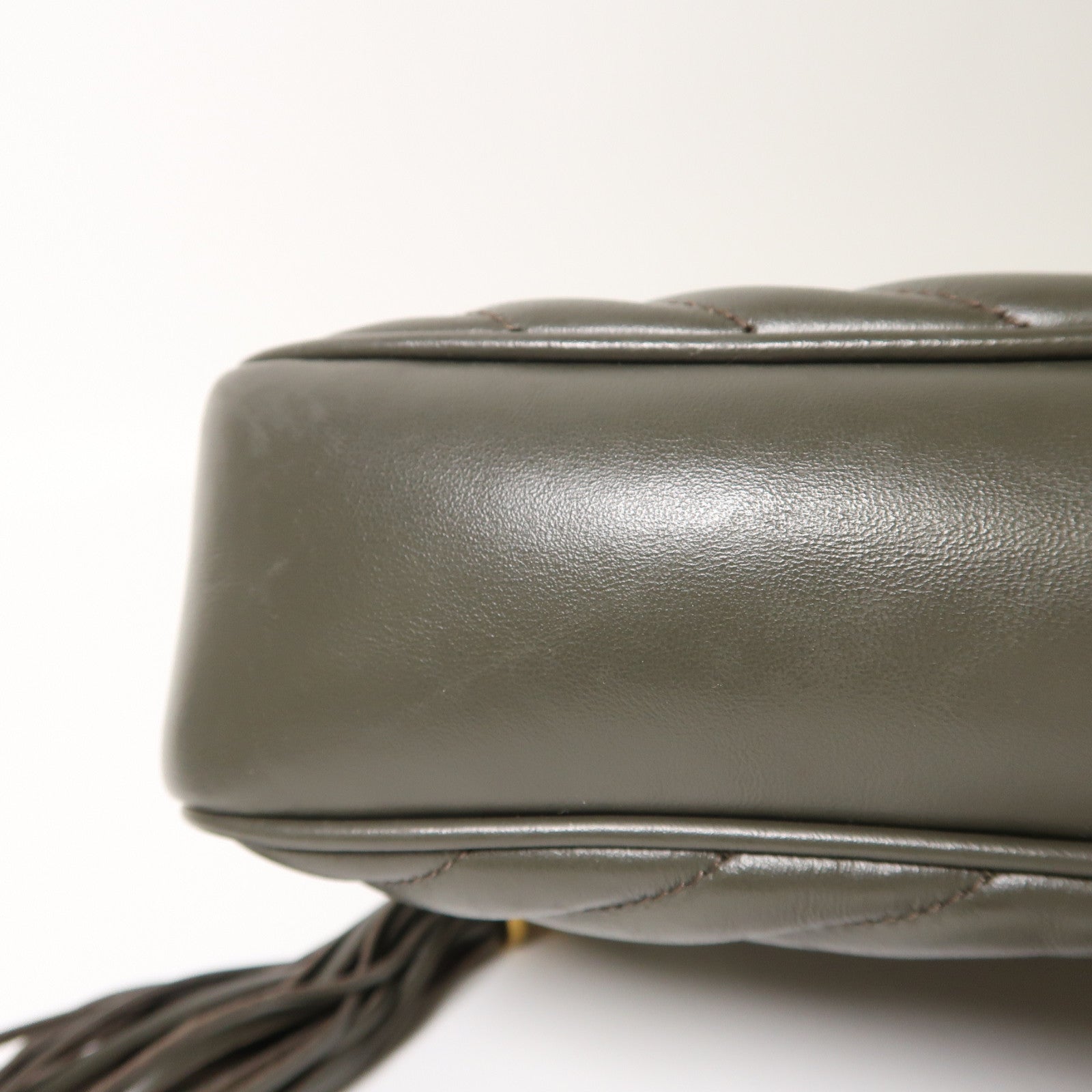 SAINT LAURENT 牛皮皮革Shoulder Bag金扣肩背袋深綠色