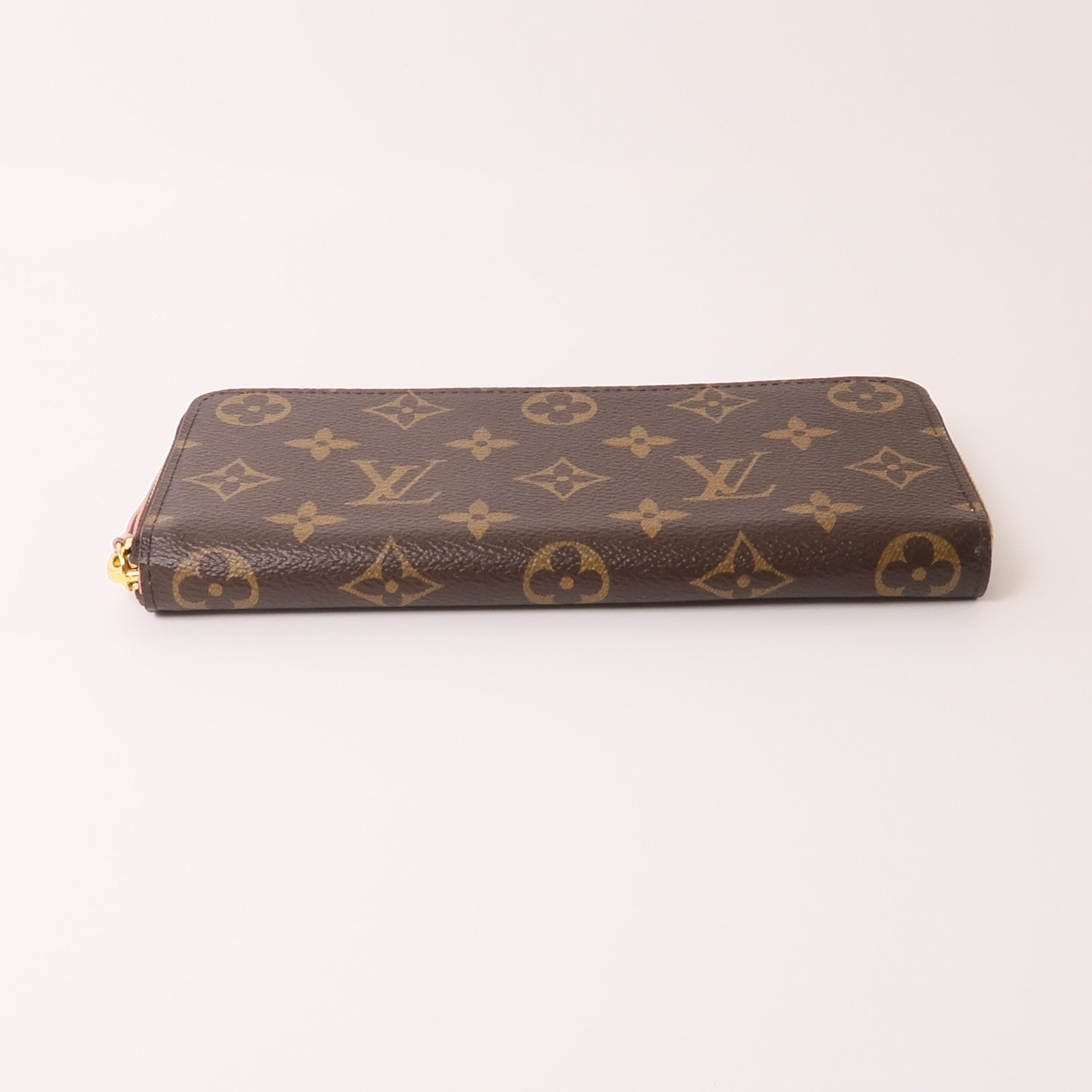 LOUIS VUITTON Monogram Clemence金扣長錢包棕色