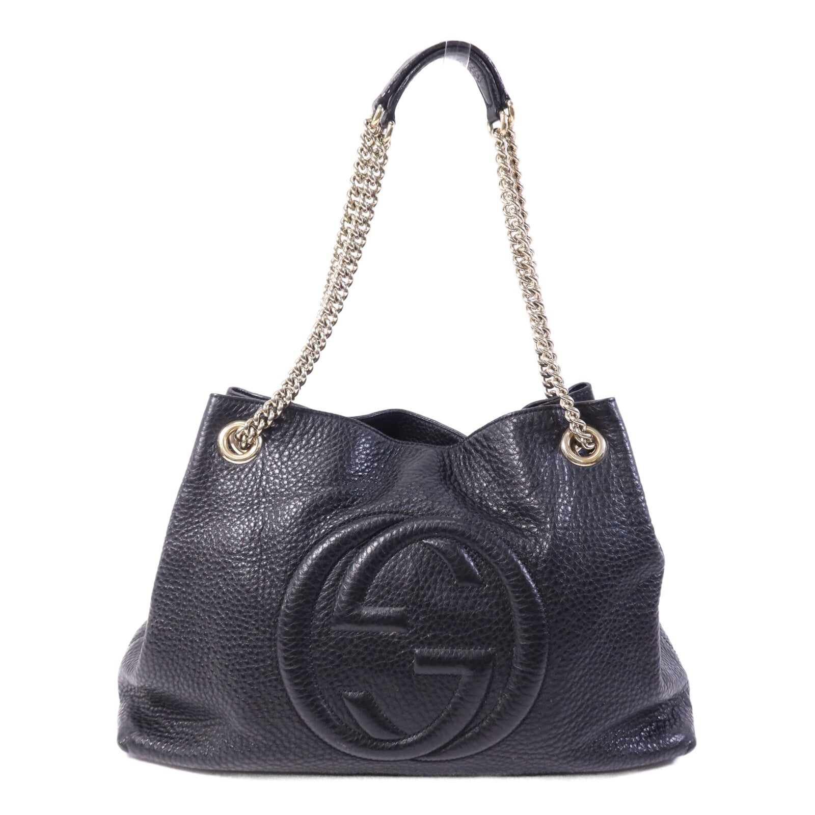 GUCCI 牛皮皮革Chain Shoulder Bag金扣鏈帶肩背袋