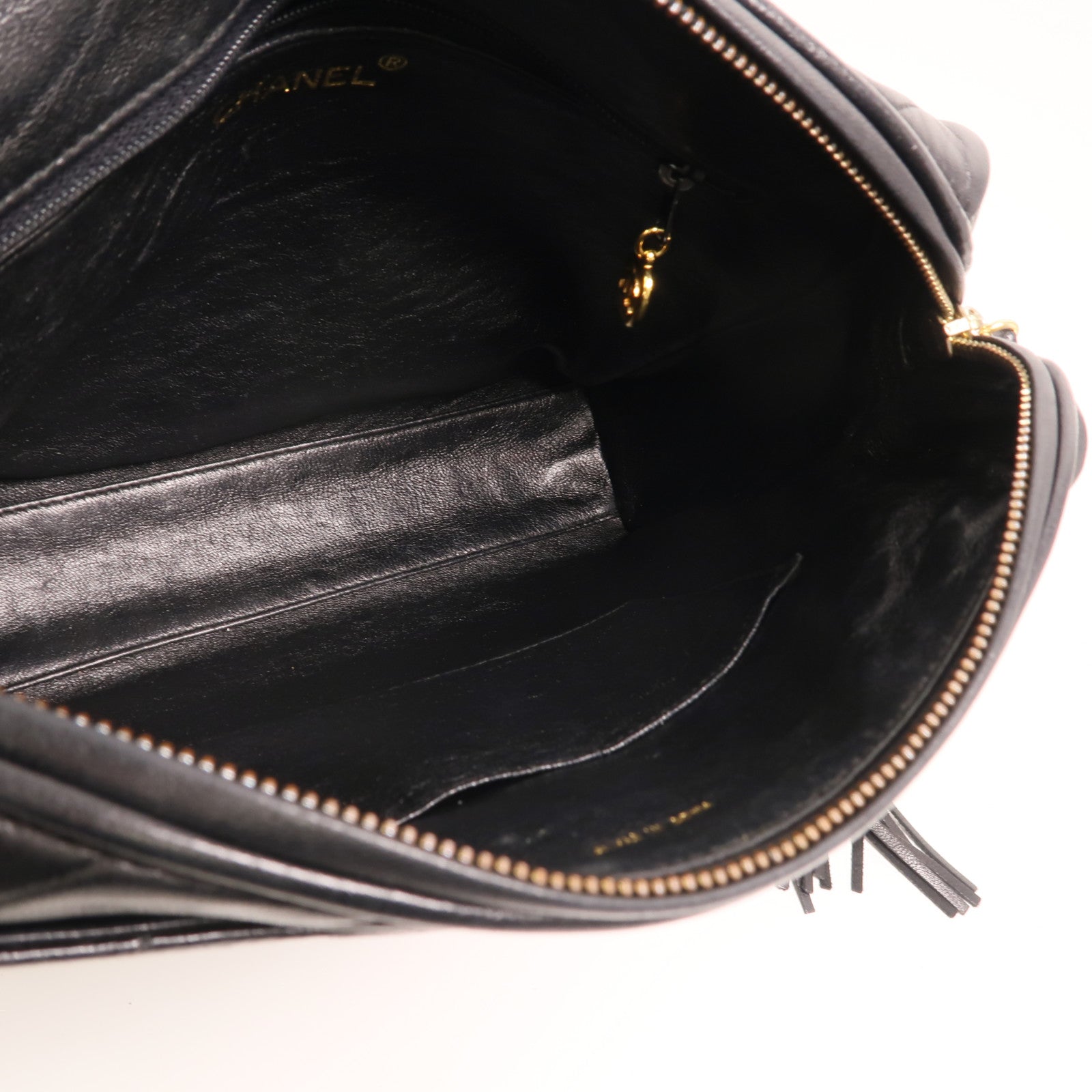 CHANEL 羊皮皮革Vintage Camera Bag金扣鏈帶肩背袋