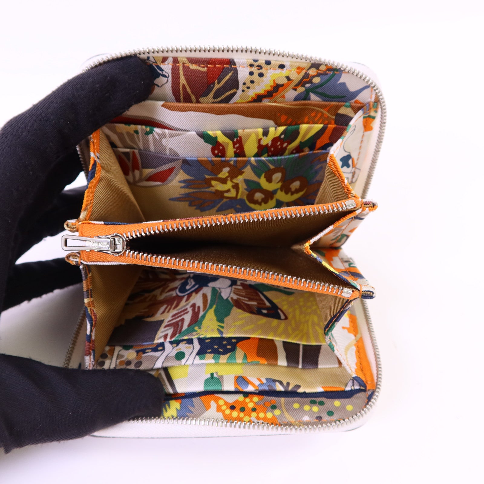 HERMES Evercolor皮革Silk In Wallet銀扣錢包