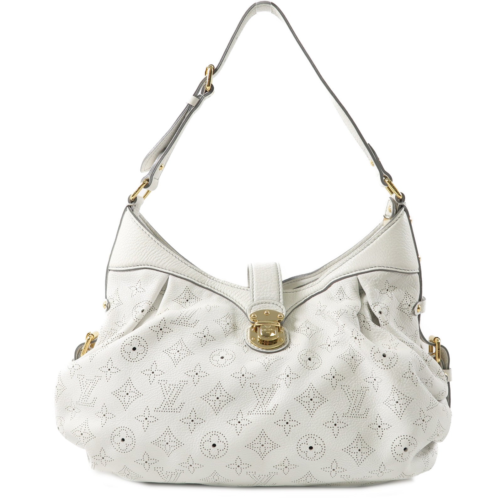 LOUIS VUITTON Mahina XS Shoulder Bag金扣肩背袋白色