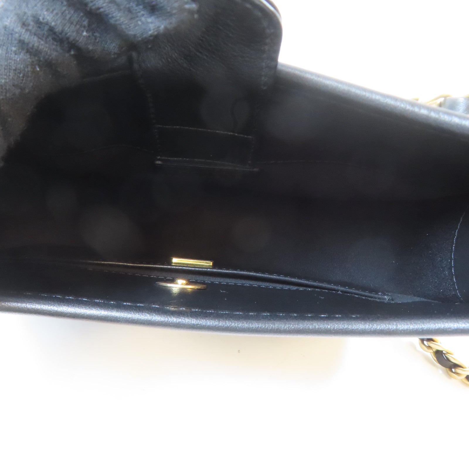 CHANEL 菱格牛皮皮革2 Way Shoulder金扣手挽肩背兩用袋黑色