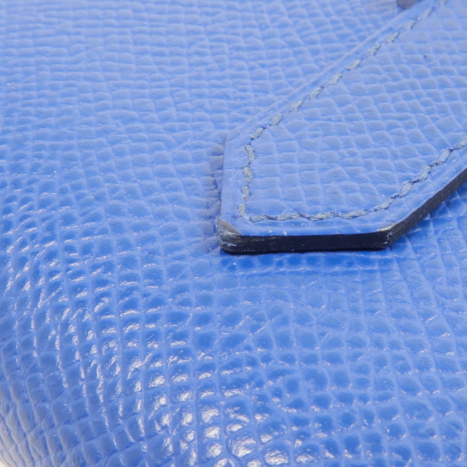 HERMES Epsom皮革Bearn Verso Wallet銀扣錢包Bleu Saphir
