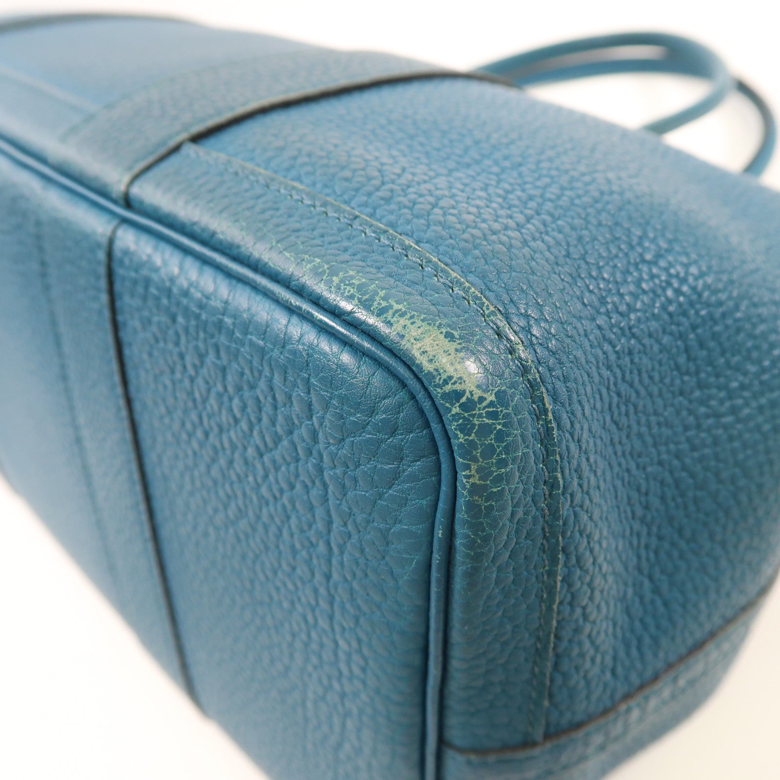 HERMES【激減優惠】 Negonda皮革Garden Party PM銀扣手挽袋Cobalt