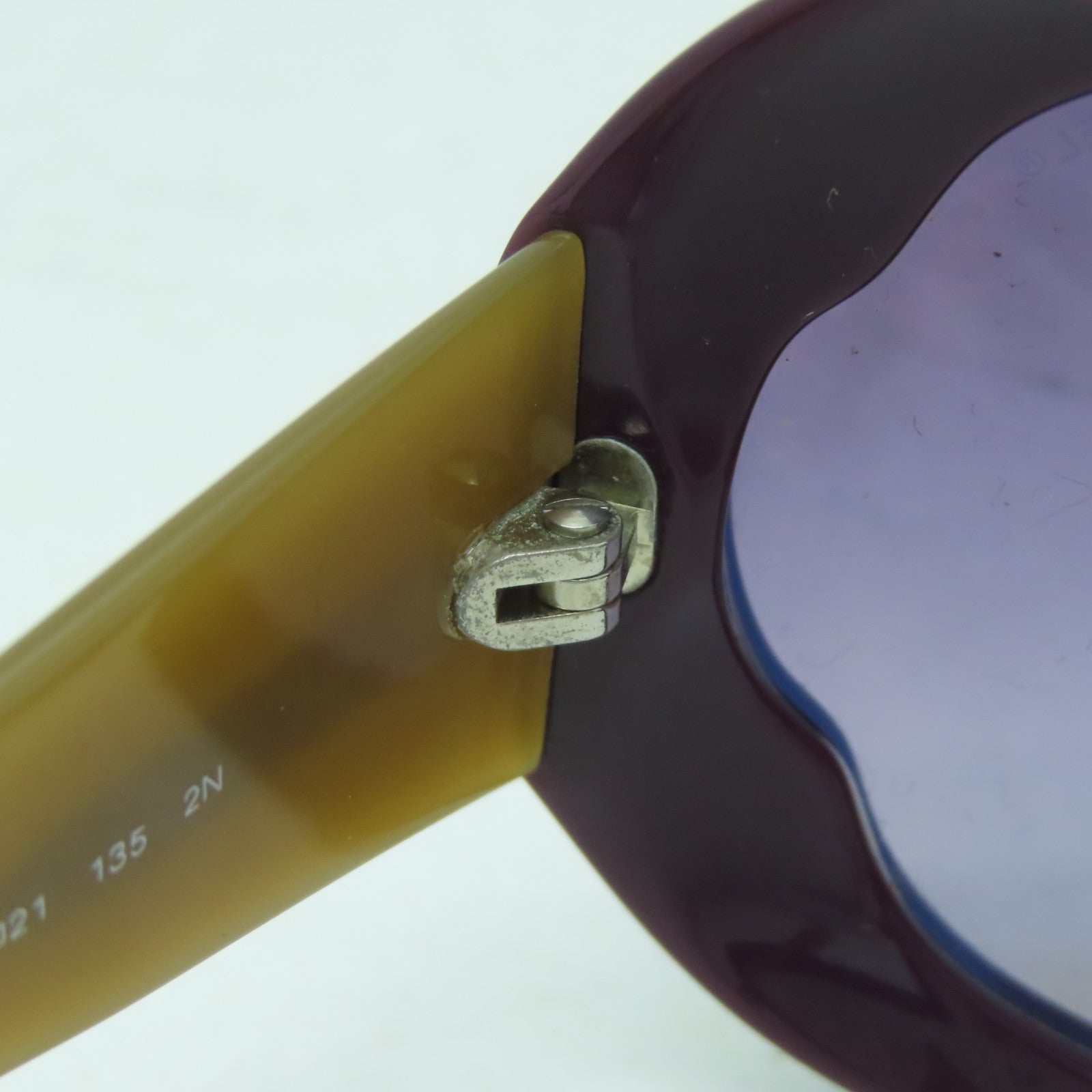 CHANEL 【激減優惠】PVC Sunglasses銀扣太陽眼鏡紫色/芥末色